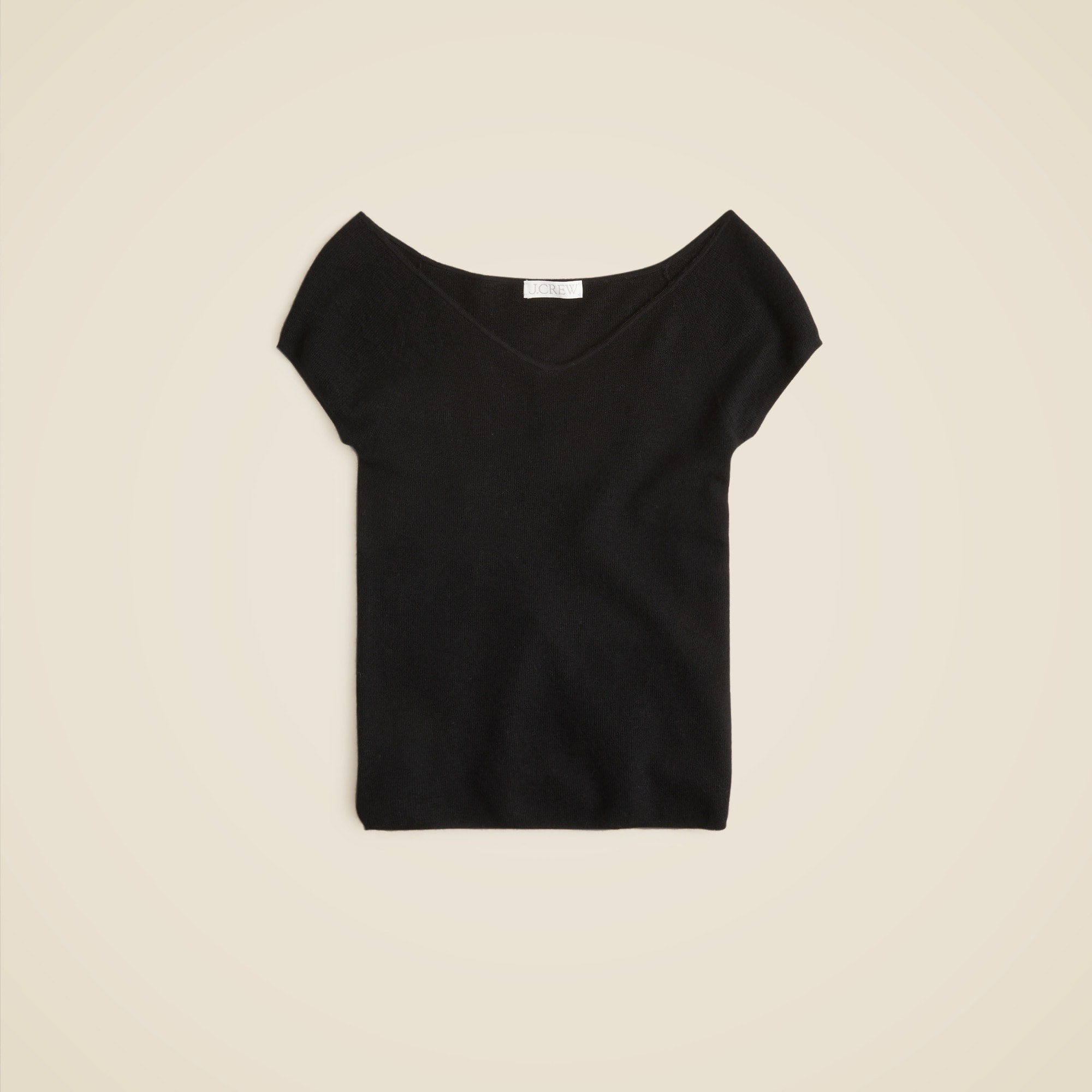  Cashmere-silk blend wide V-neck sweater T-shirt