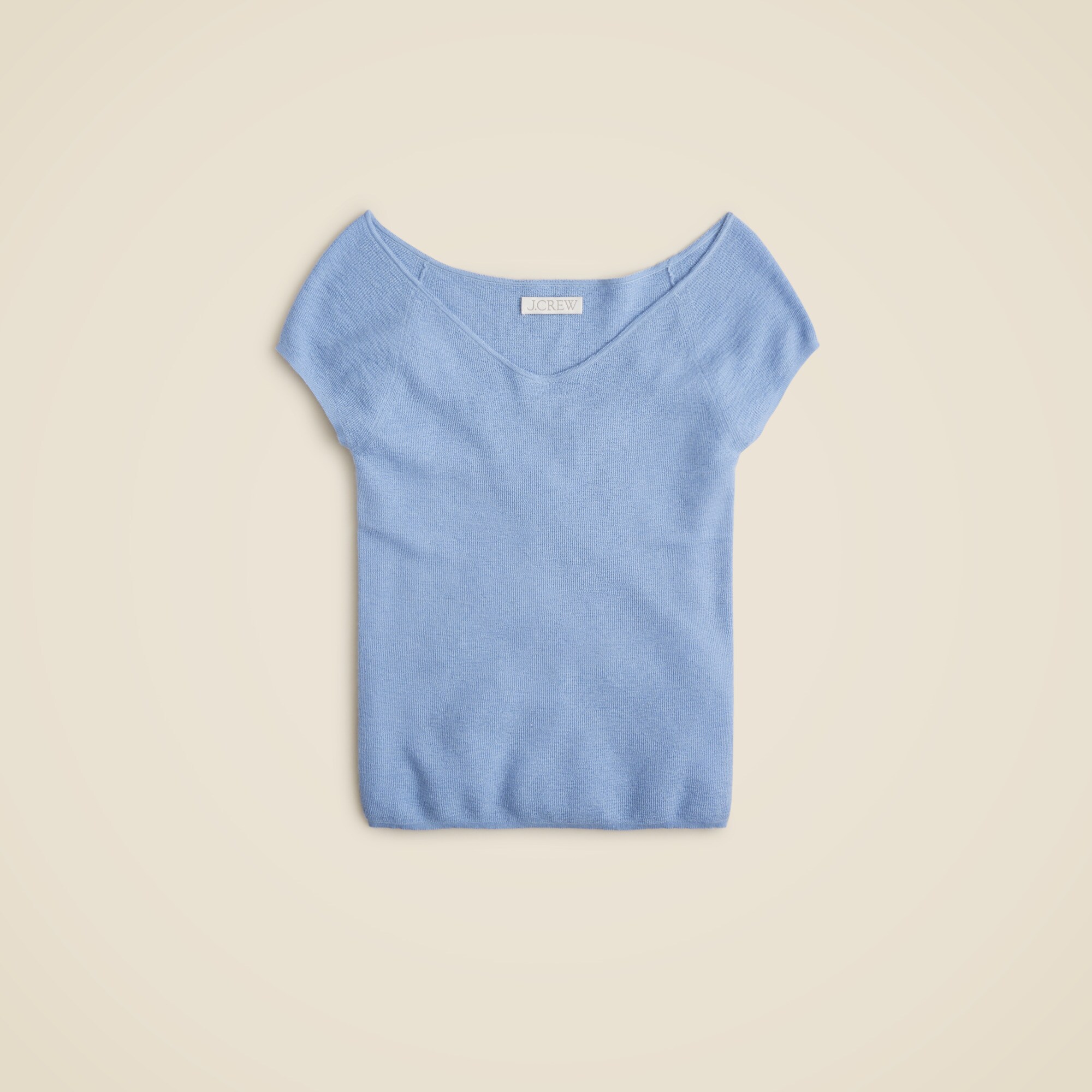 Cashmere-silk blend wide V-neck sweater T-shirt