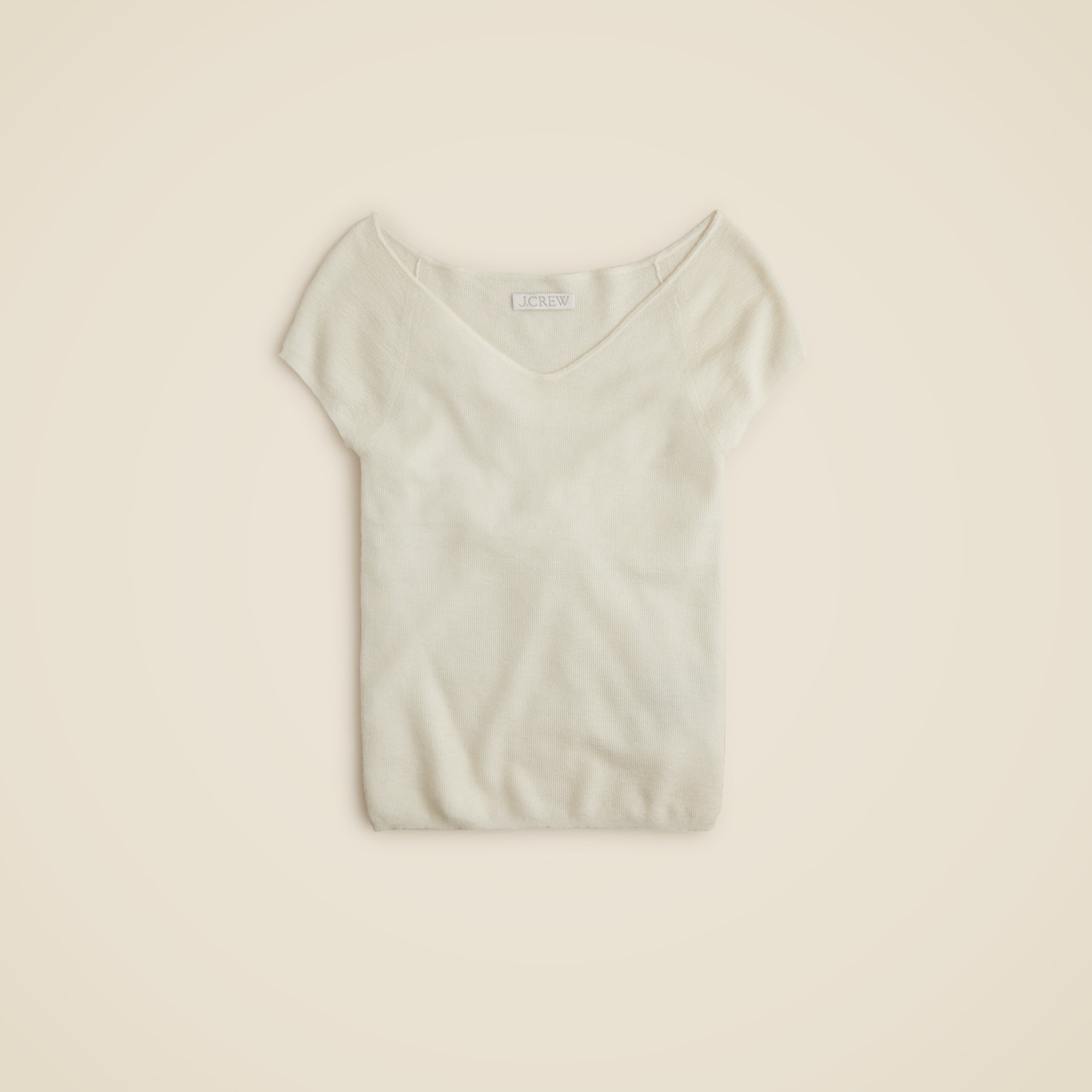  Cashmere-silk blend wide V-neck sweater T-shirt