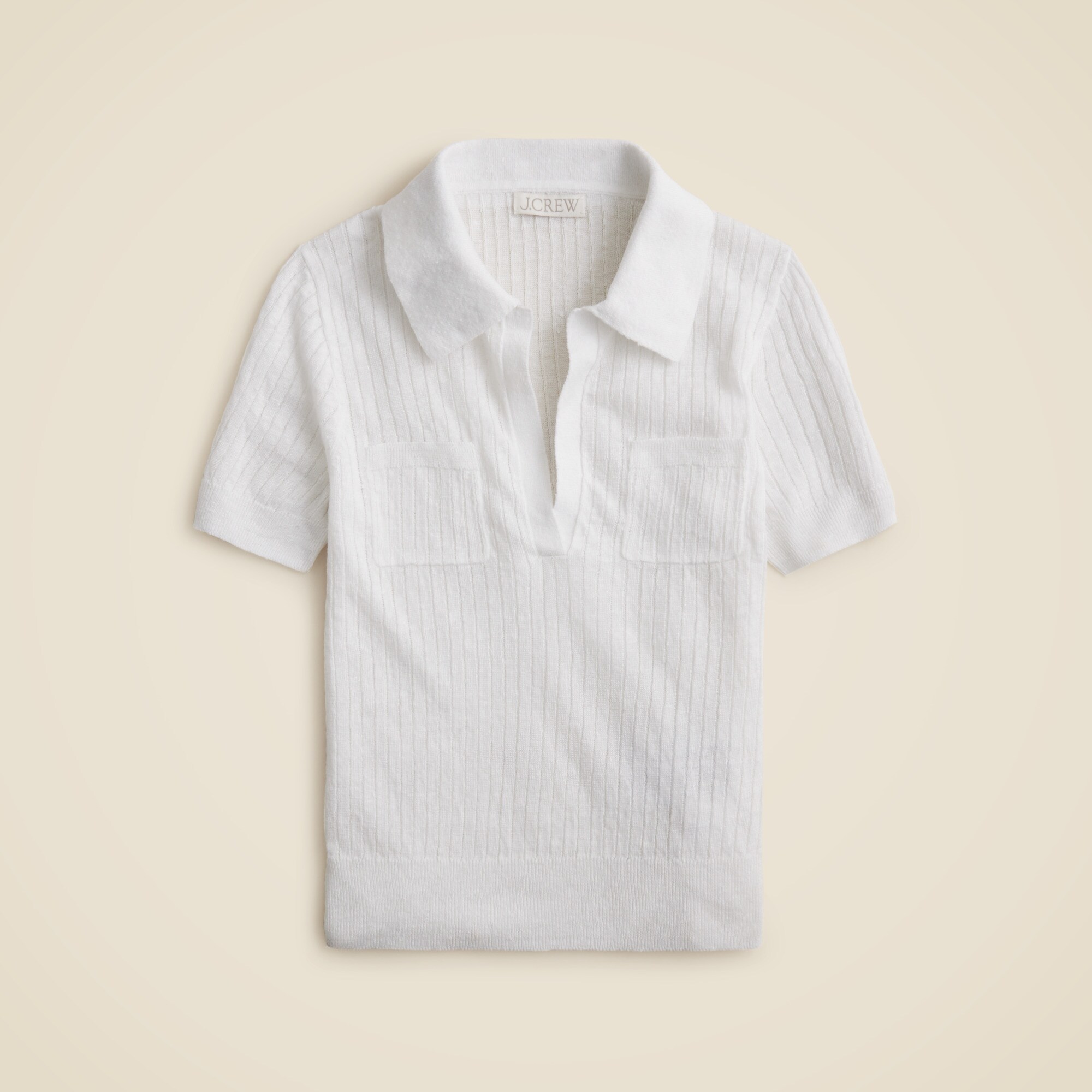  Short-sleeve polo shirt in linen