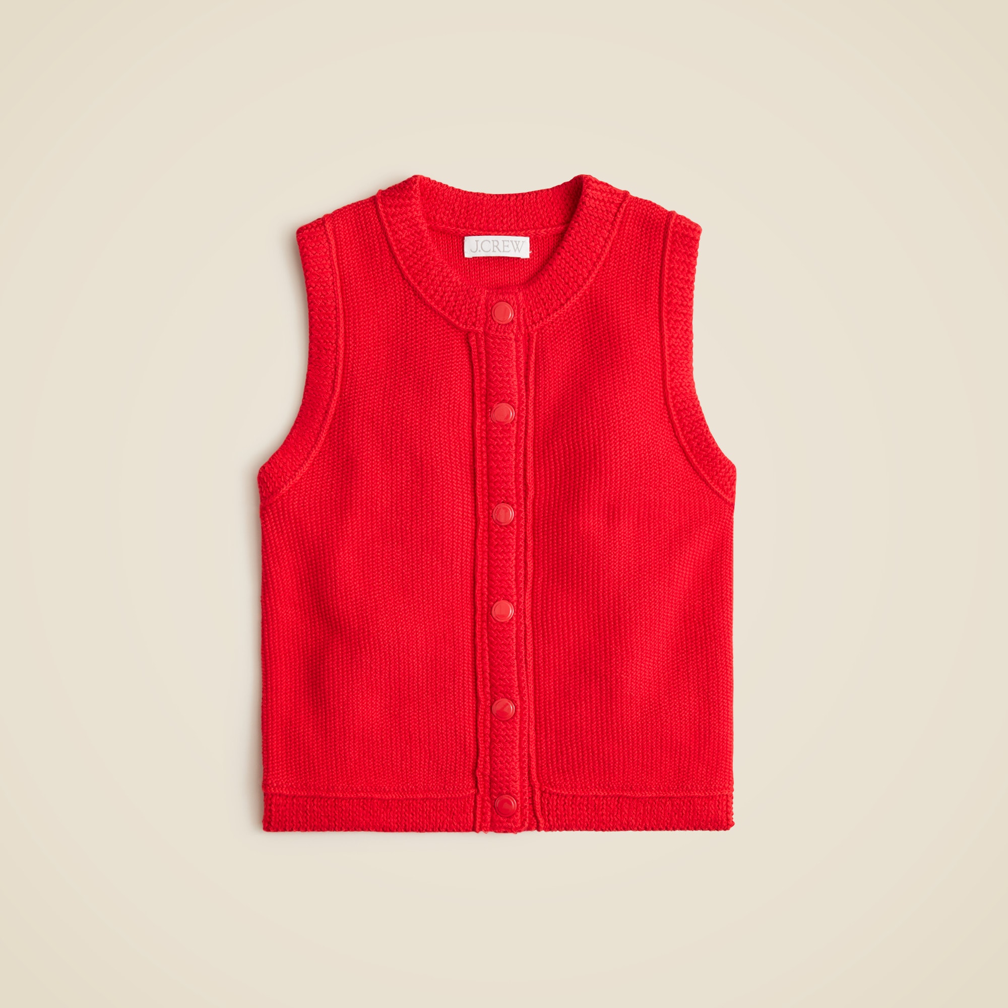 Cropped button-up sweater shell