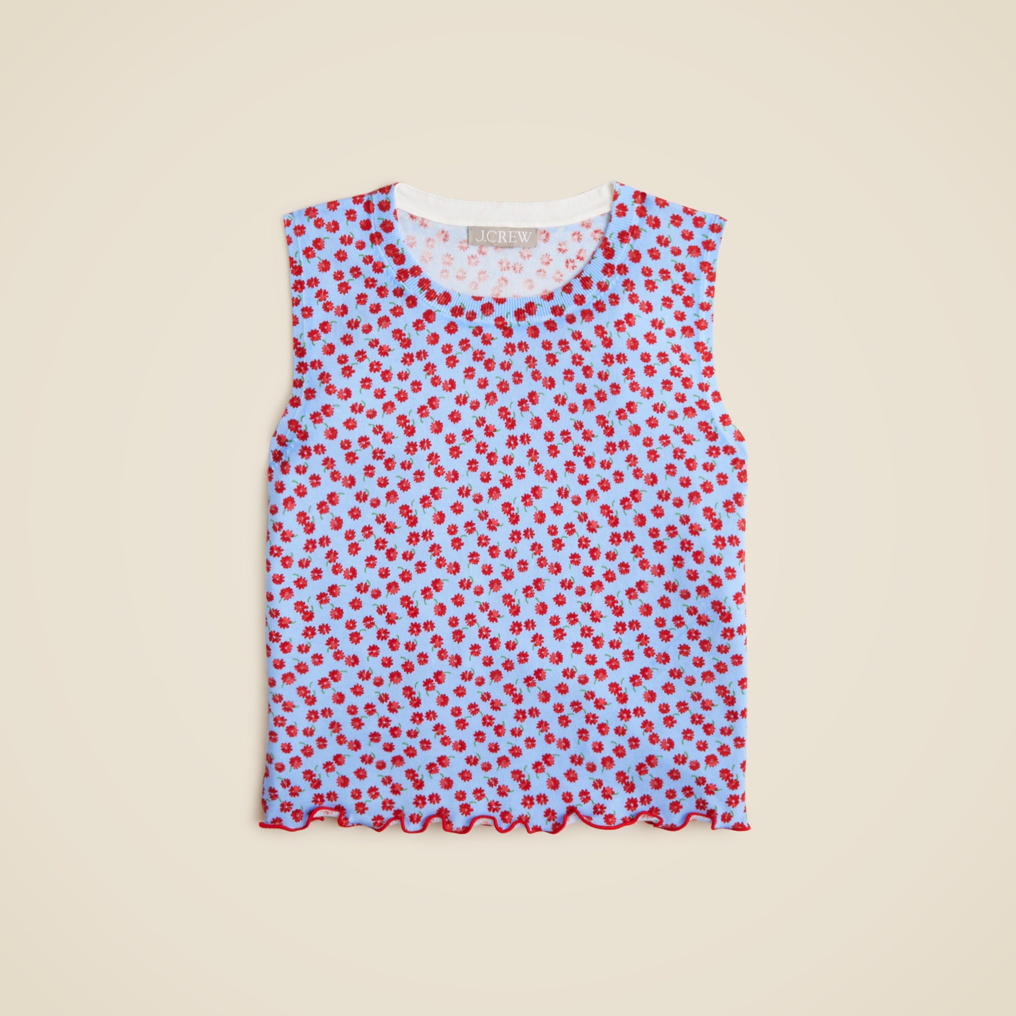 Premium ultra-fine cotton sweater shell in summer fields print