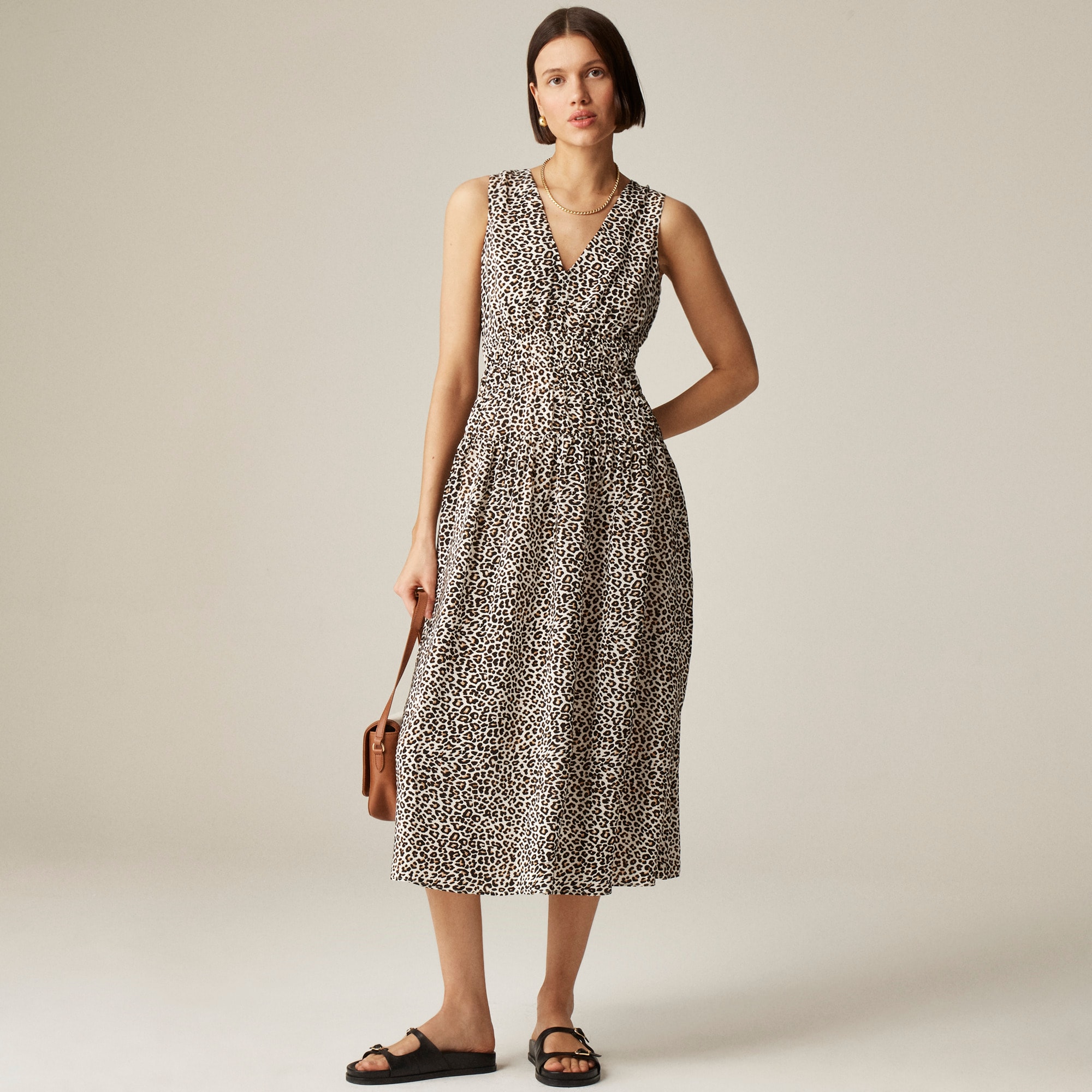 womens Hyacinth dress in leopard crepe de chine