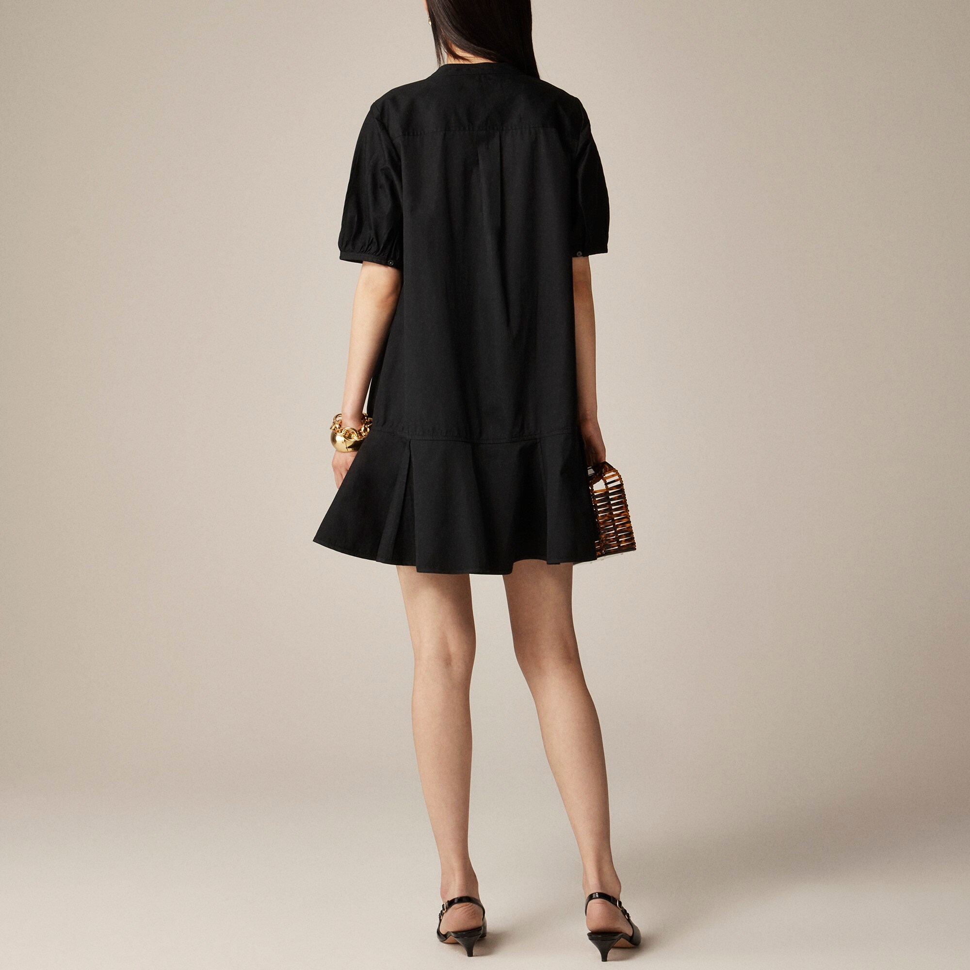 Tall Delilah dress in cotton poplin