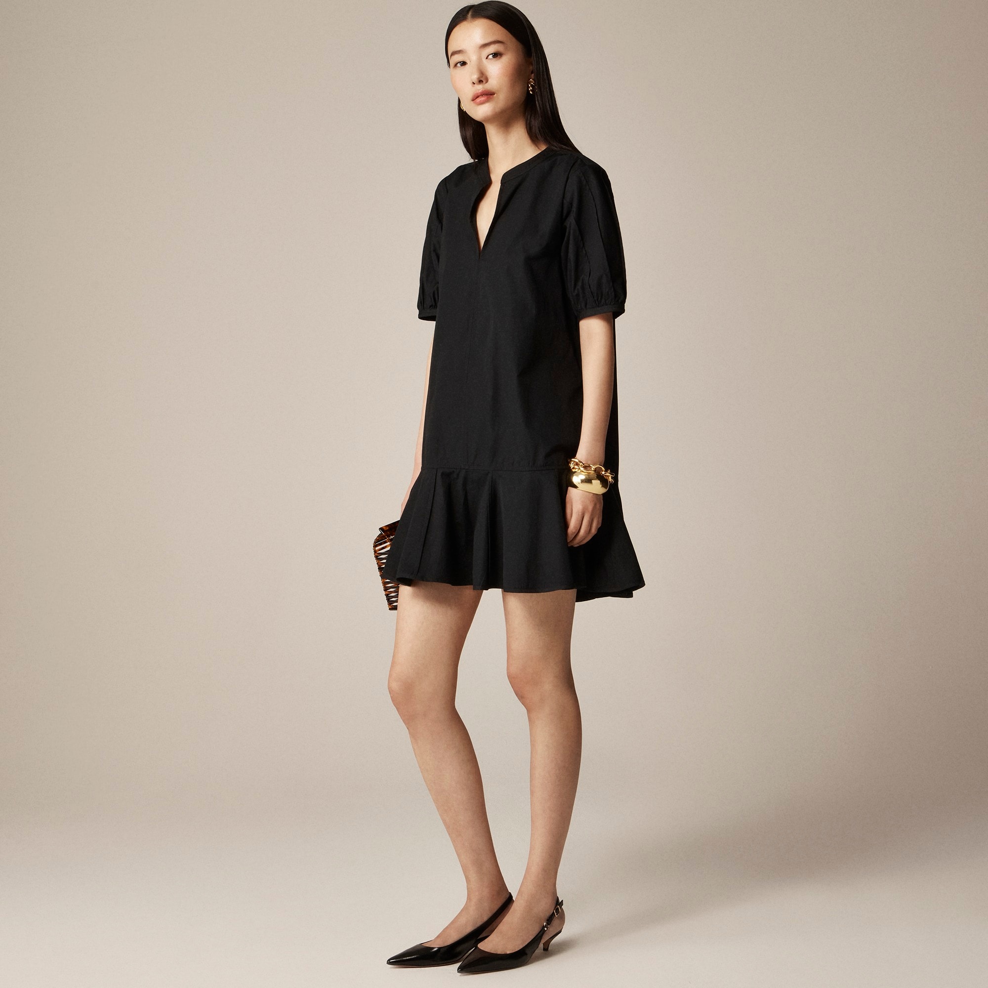 womens Delilah dress in cotton poplin