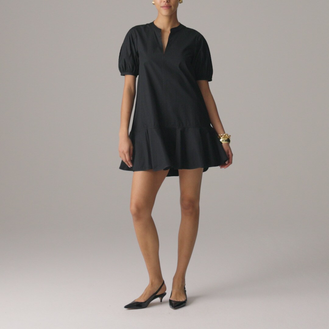 Tall Delilah dress in cotton poplin