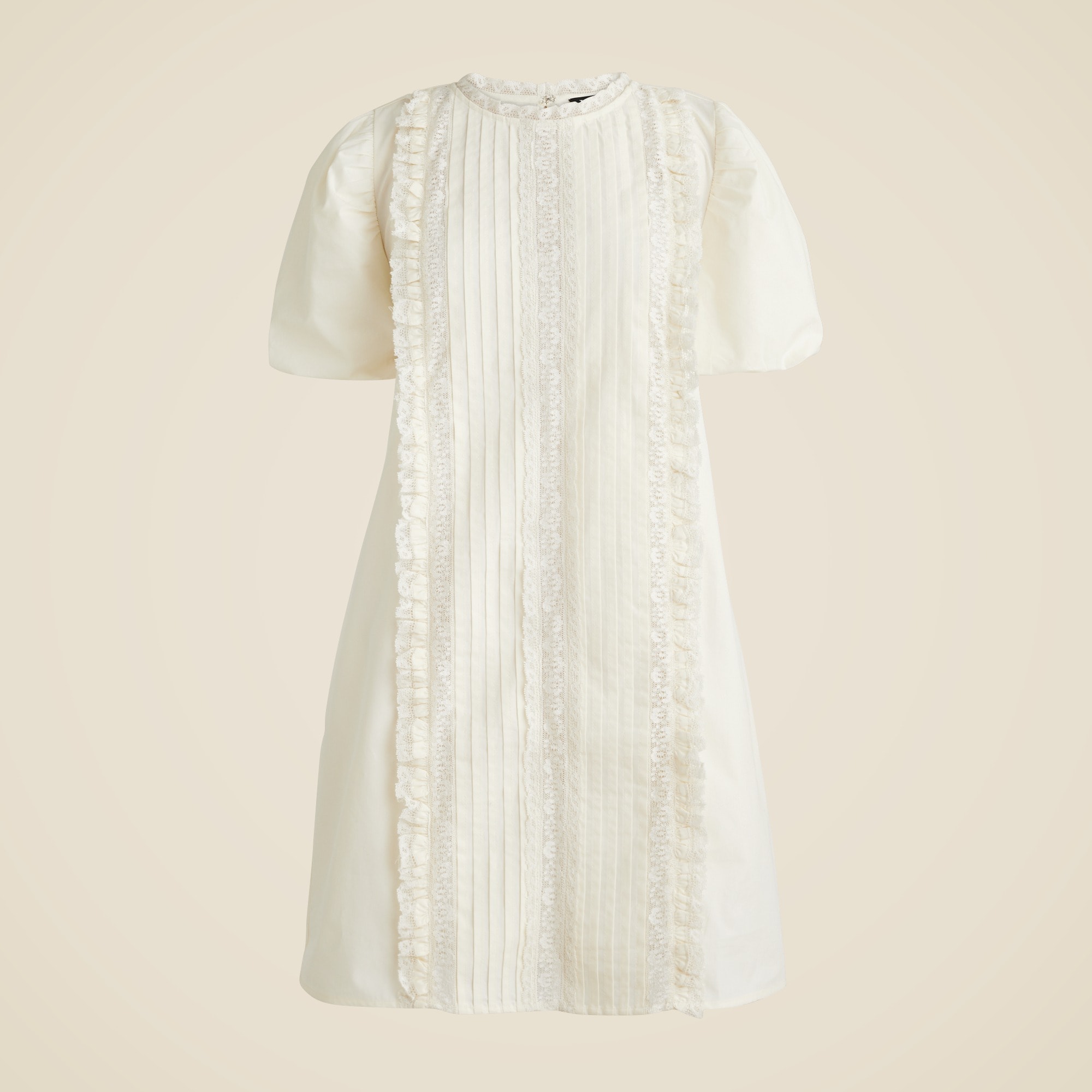 Lace-trim Pintuck Dress For Women | J.Crew