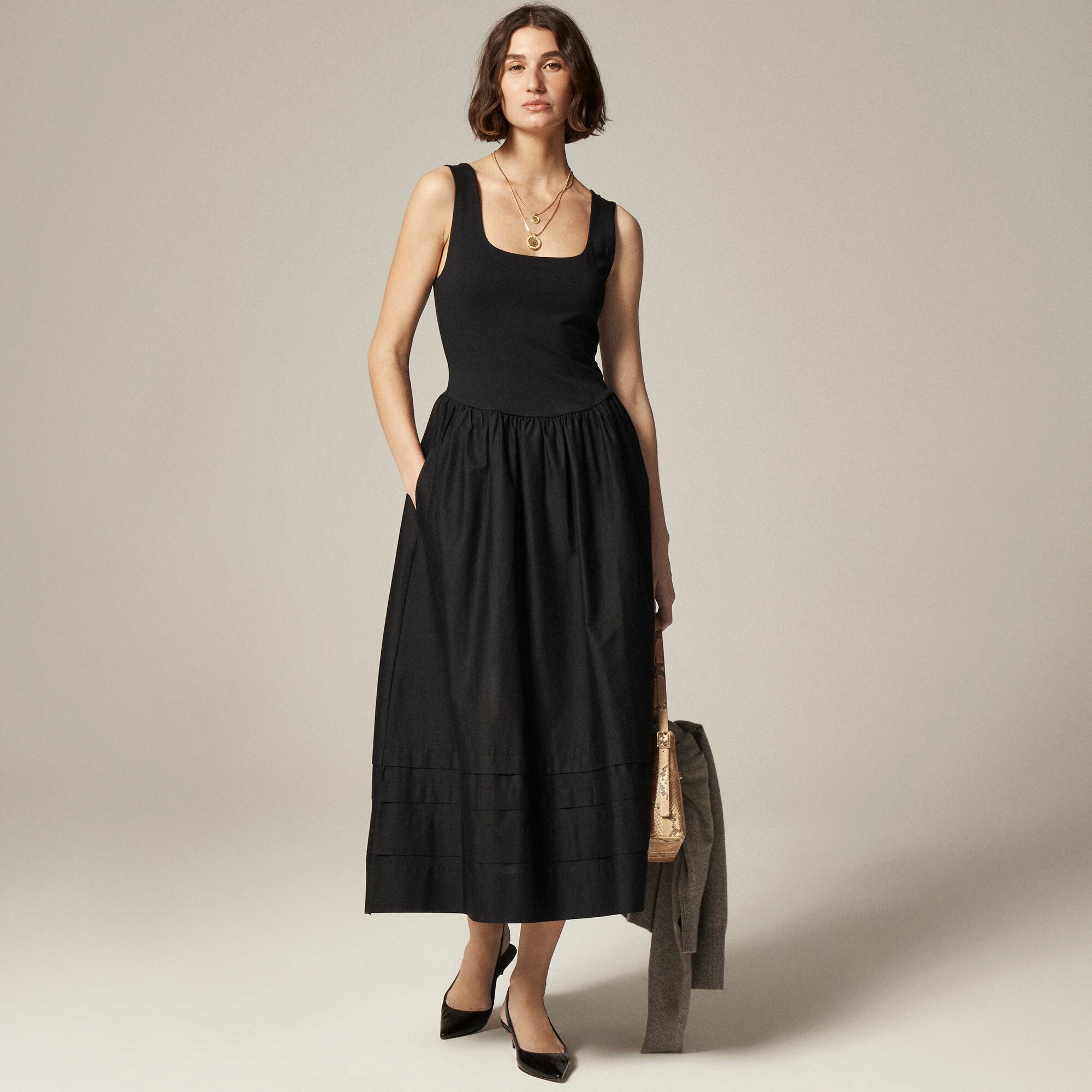  Petite drop-waist mixy dress