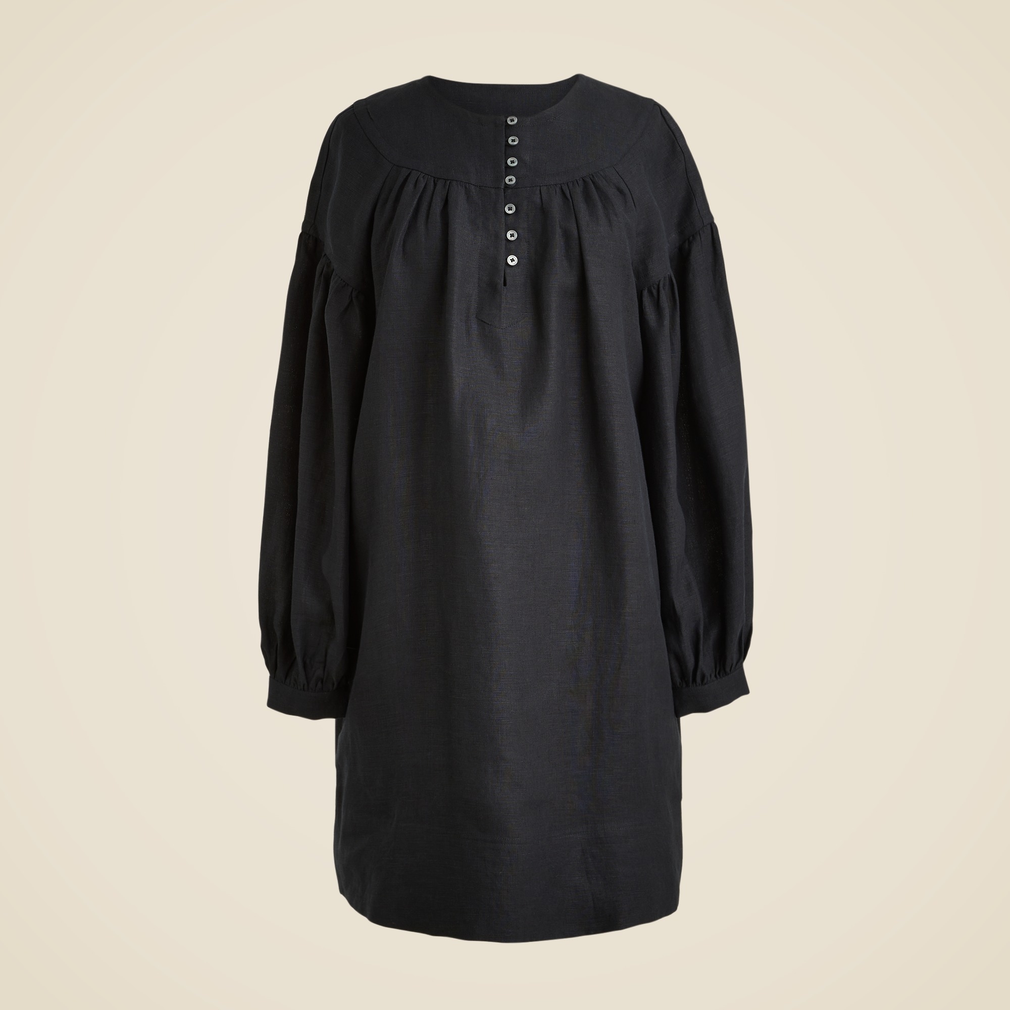  Gathered popover dress in linen