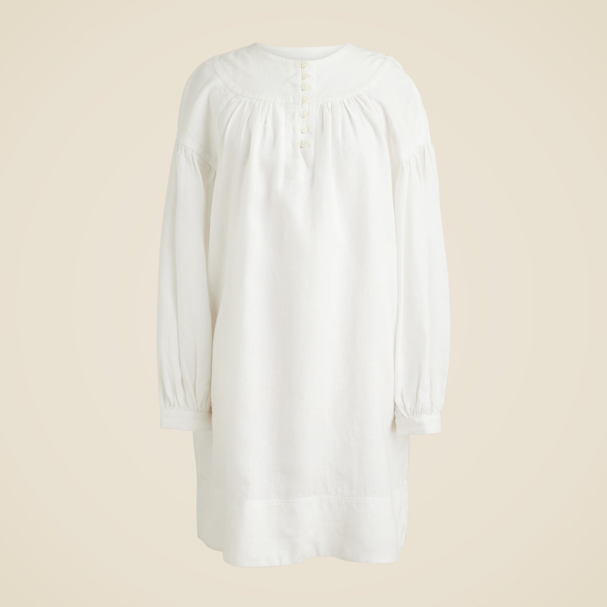 Gathered popover dress in linen