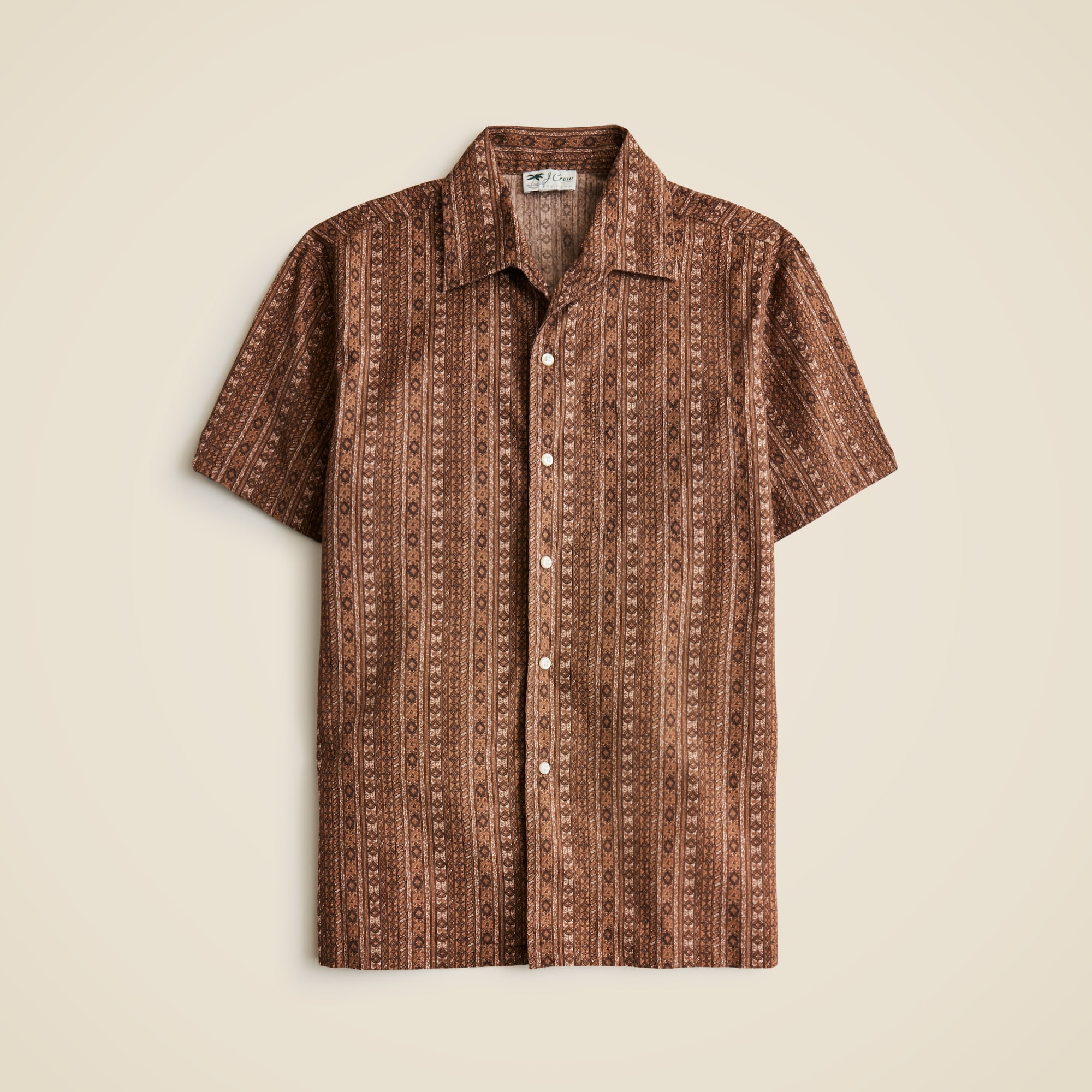 mens Short-sleeve Secret Wash cotton poplin camp-collar shirt