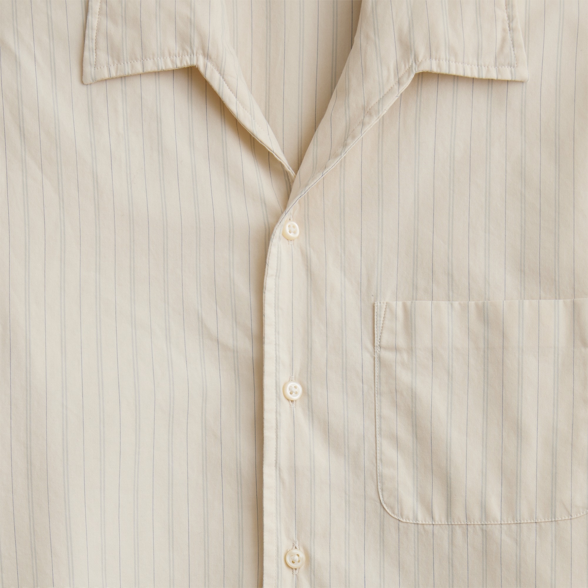 Short-sleeve Secret Wash cotton poplin camp-collar shirt