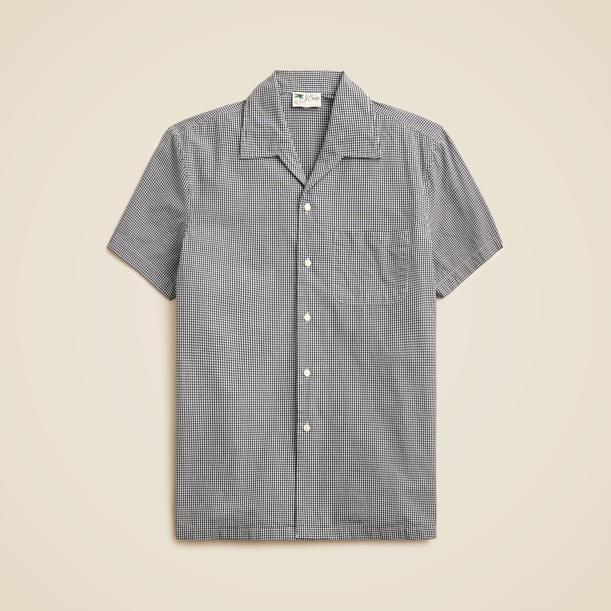 mens Short-sleeve Secret Wash cotton poplin camp-collar shirt