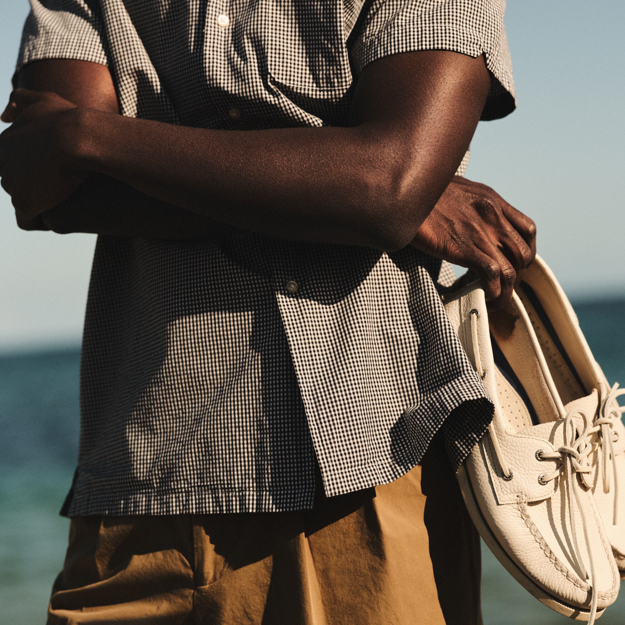 Short-sleeve Secret Wash cotton poplin camp-collar shirt