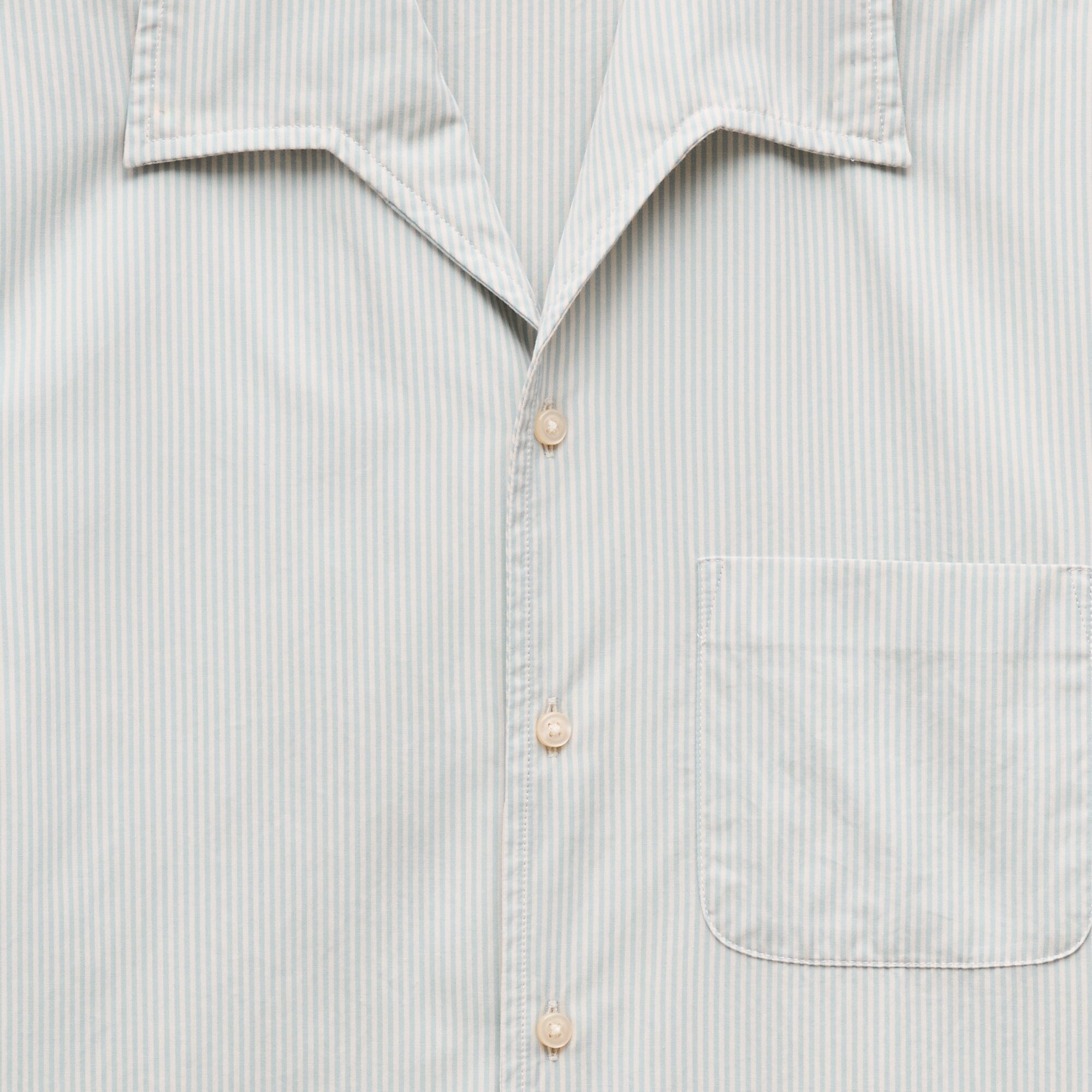 Short-sleeve cotton poplin camp-collar shirt