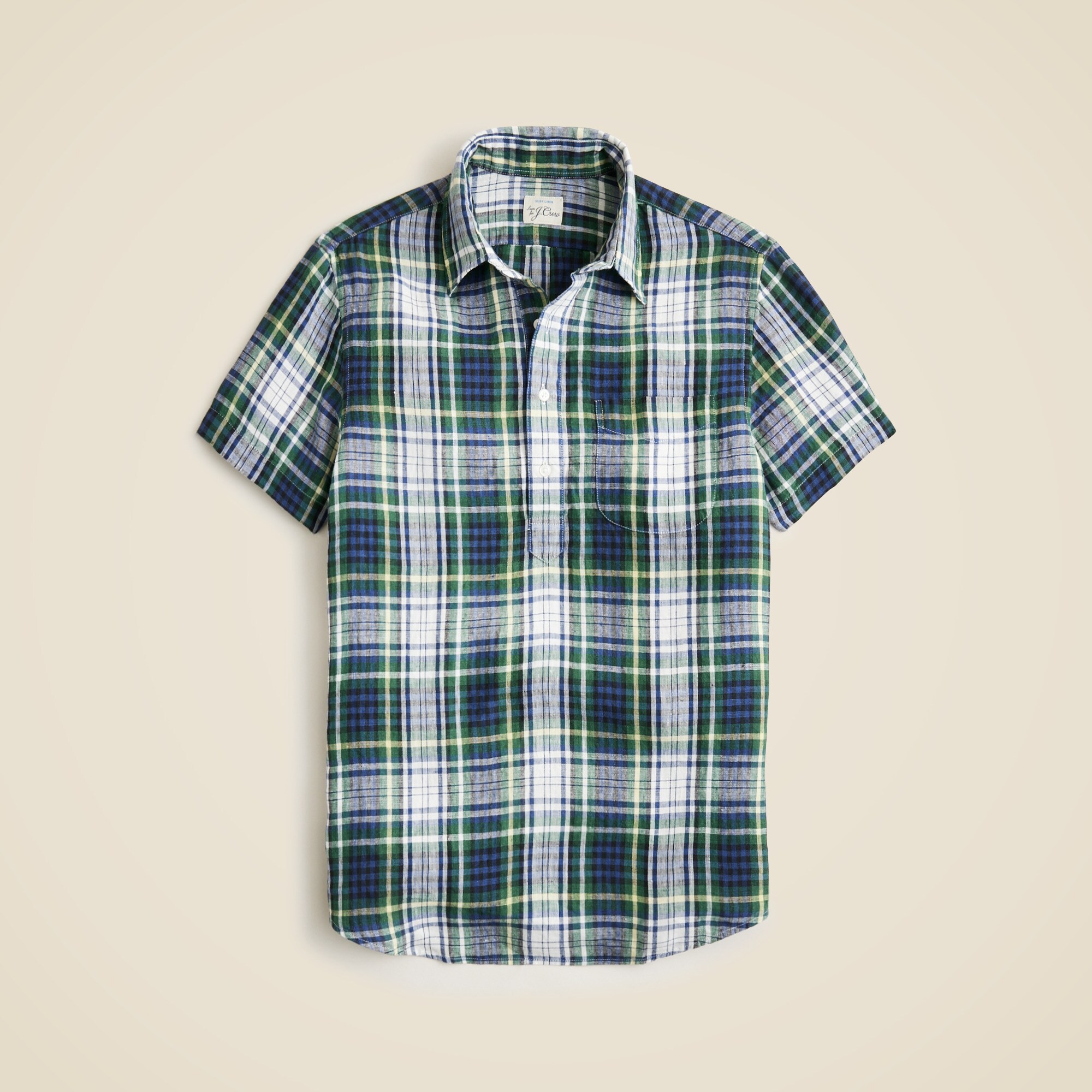 Short-sleeve Baird McNutt Irish Linen Popover Shirt For Men | J.Crew