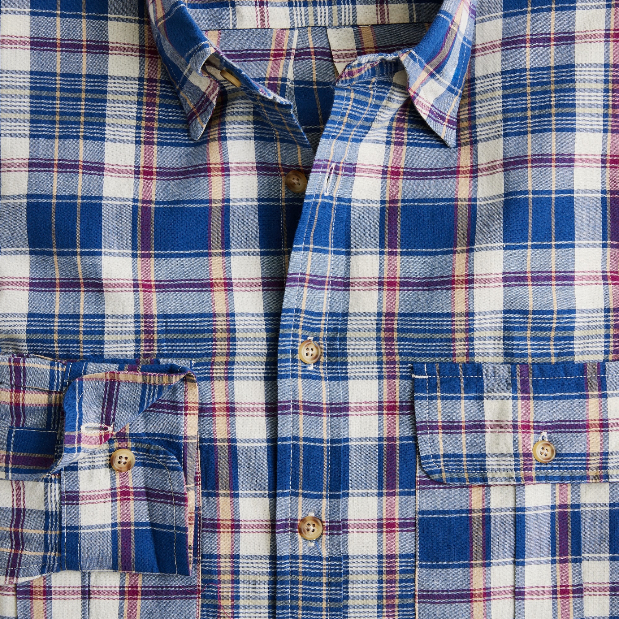 Two-pocket workshirt in Indian madras
