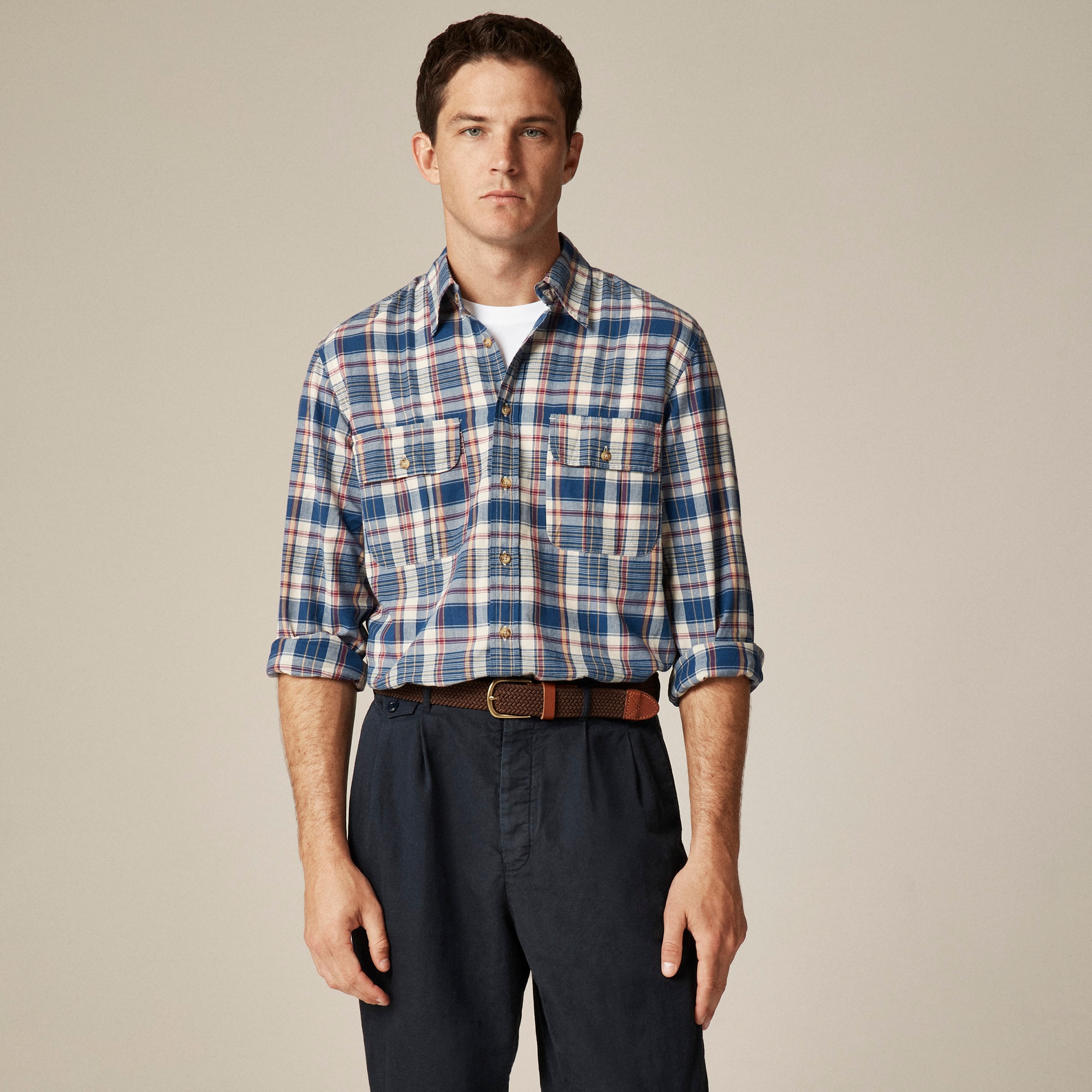 Two-pocket Workshirt In Indian Madras For Men | J.Crew