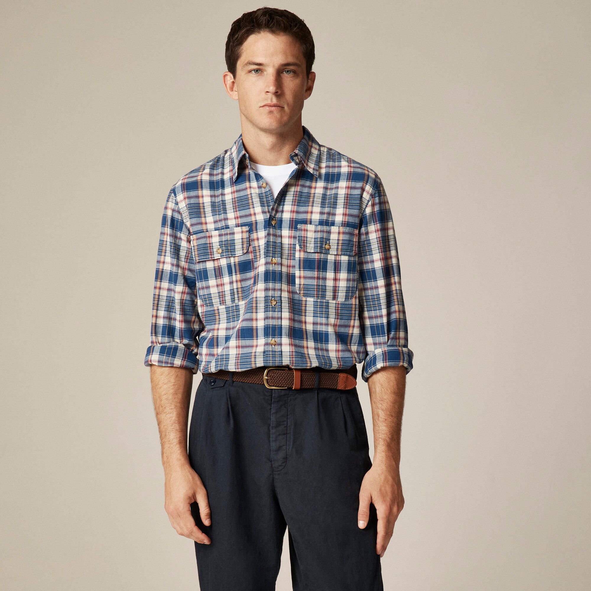  Two-pocket workshirt in Indian madras