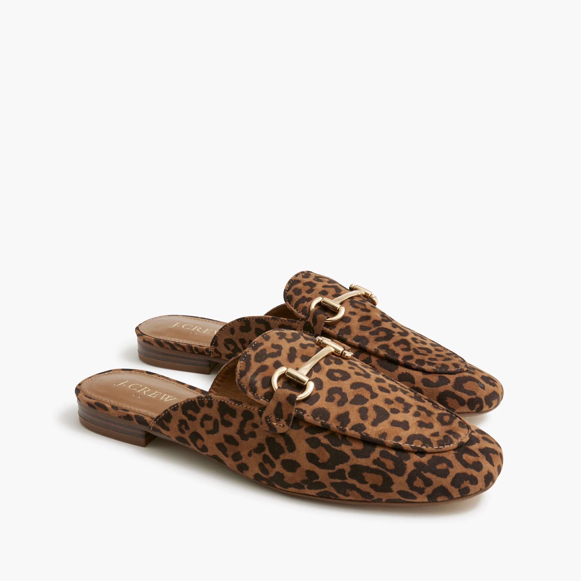 leopard slip-on mules for women