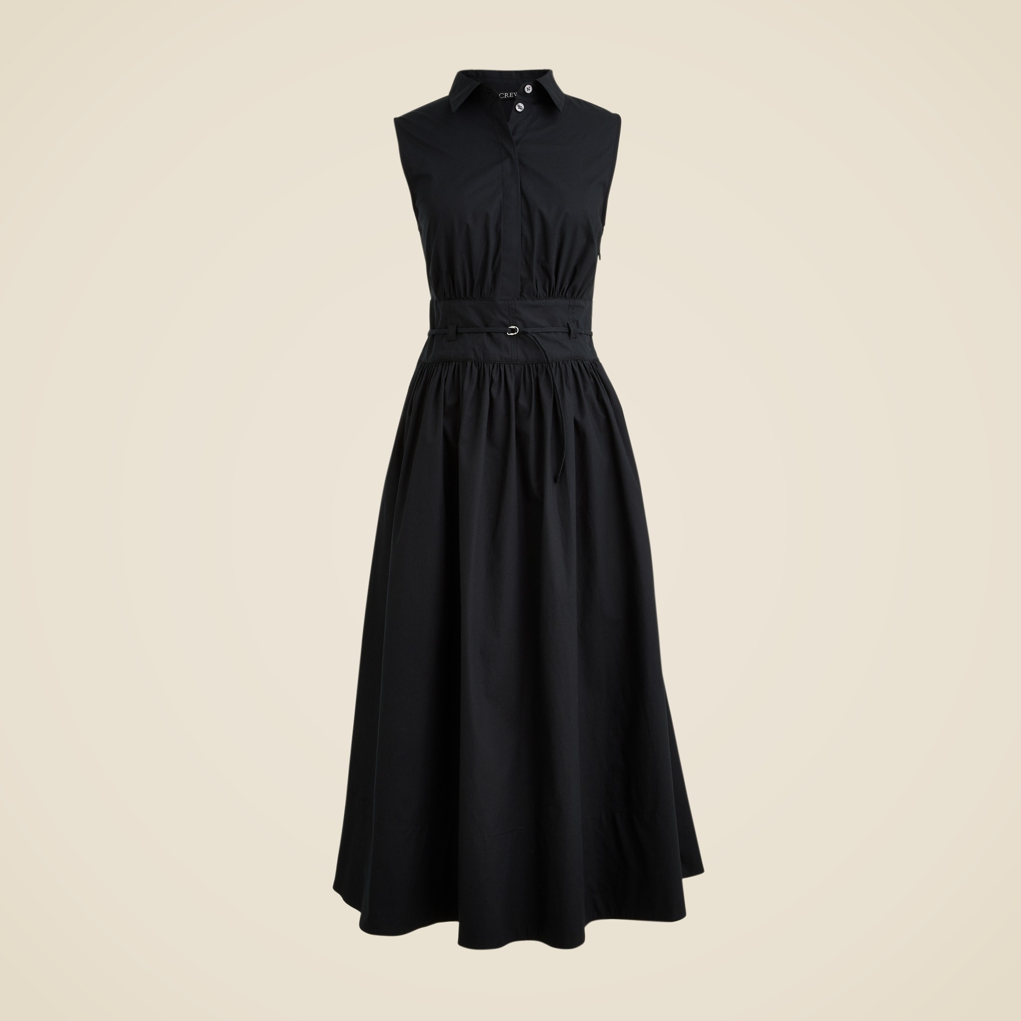  Fitted-waist shirtdress in cotton poplin