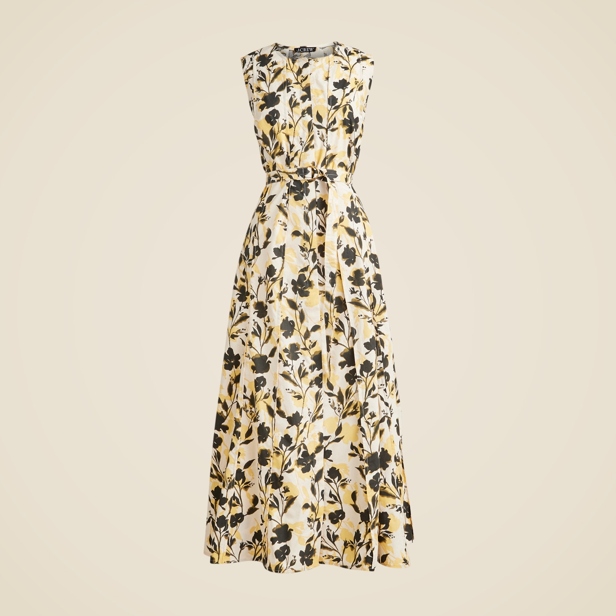Seamed midi dress with removable belt