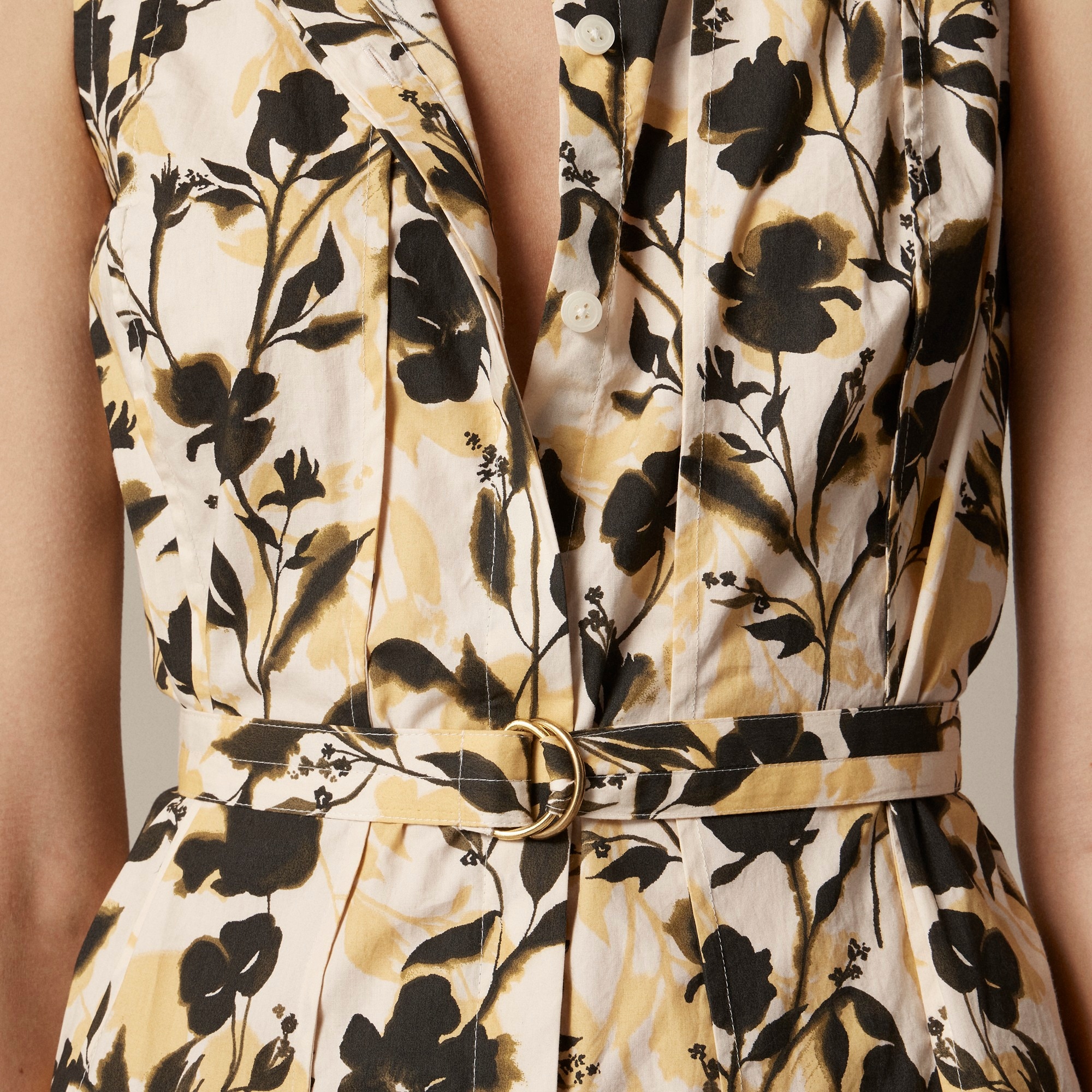 Seamed midi dress with removable belt