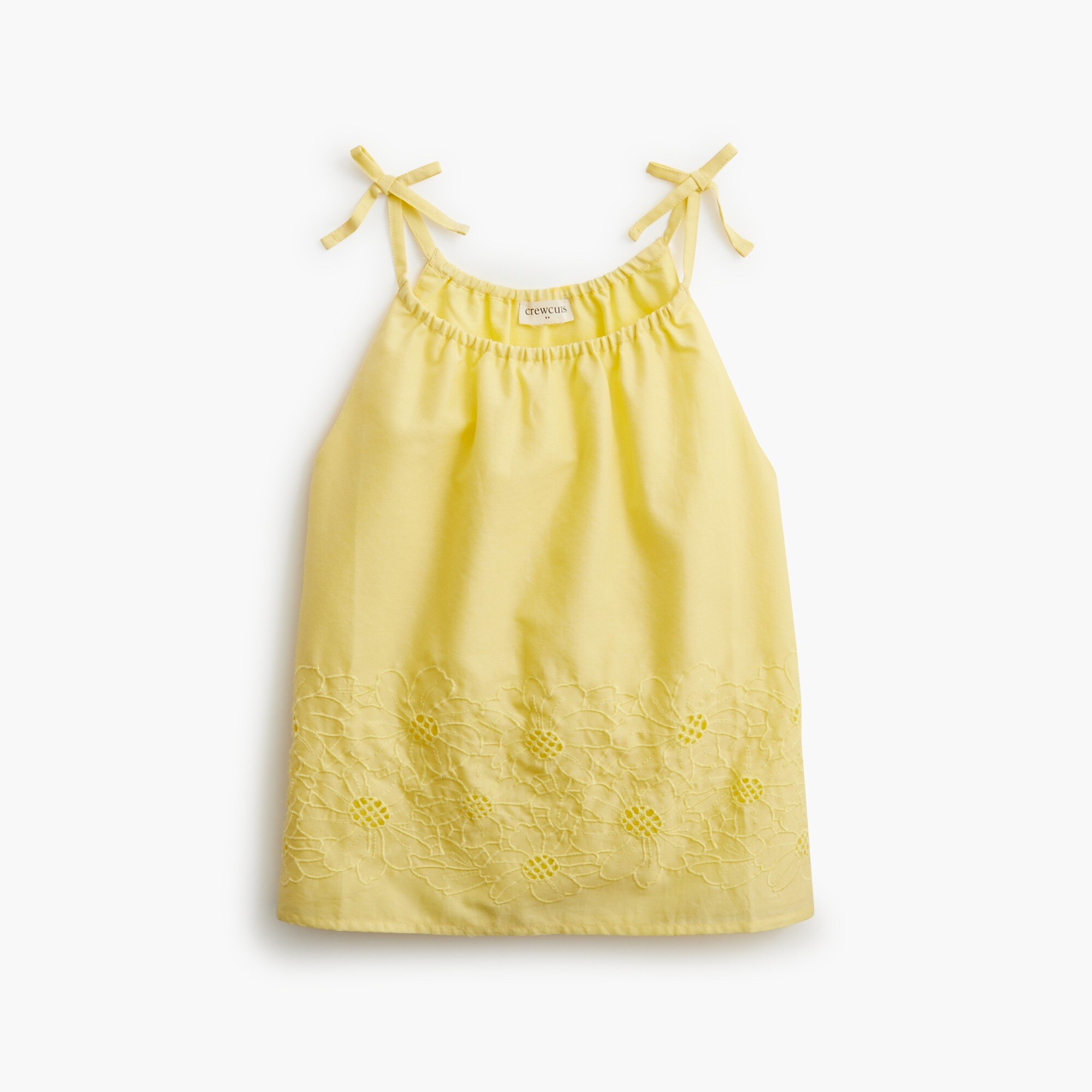 girls' embroidered tie-strap tank top for girls