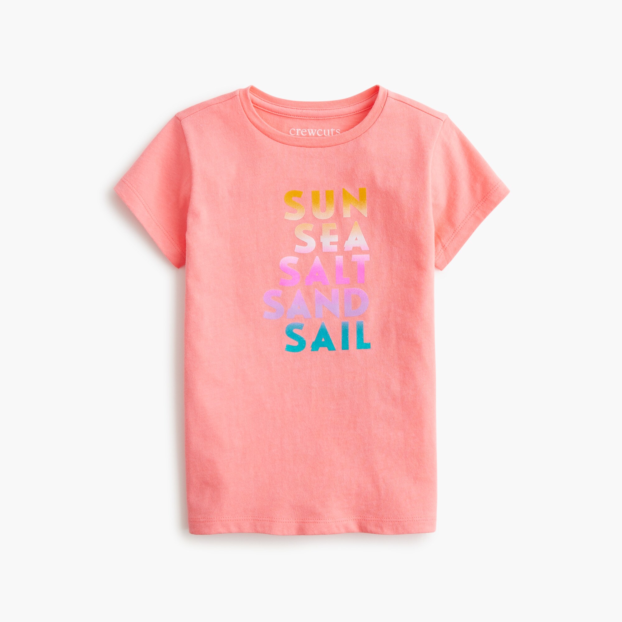 girls' "sun sea salt sand sail" graphic tee for girls