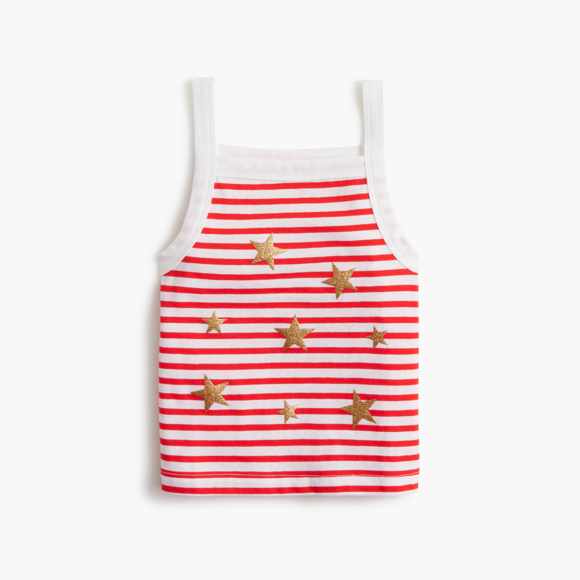 girls' sleeveless glitter star striped graphic tank top for girls