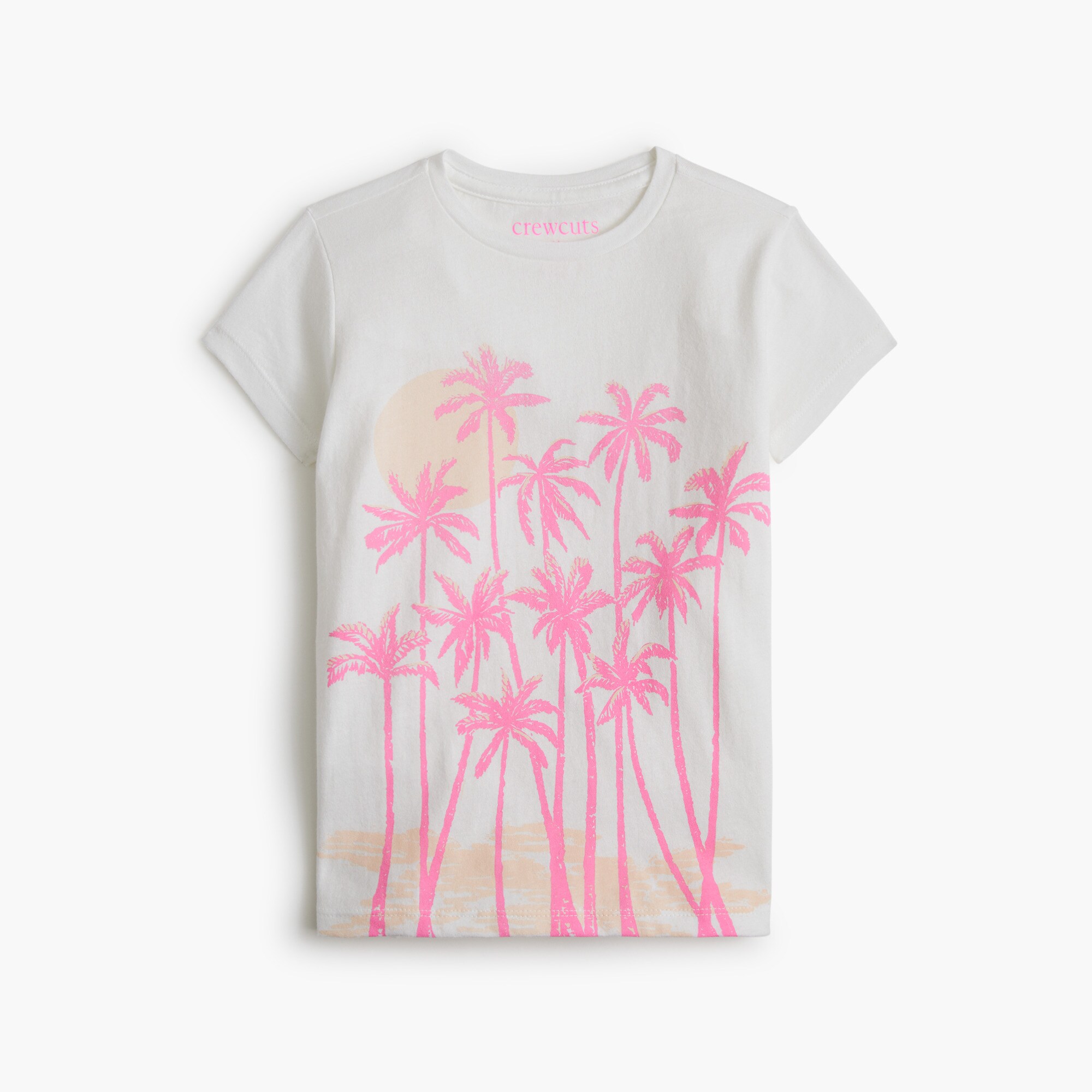 girls' pink palm trees graphic tee for girls