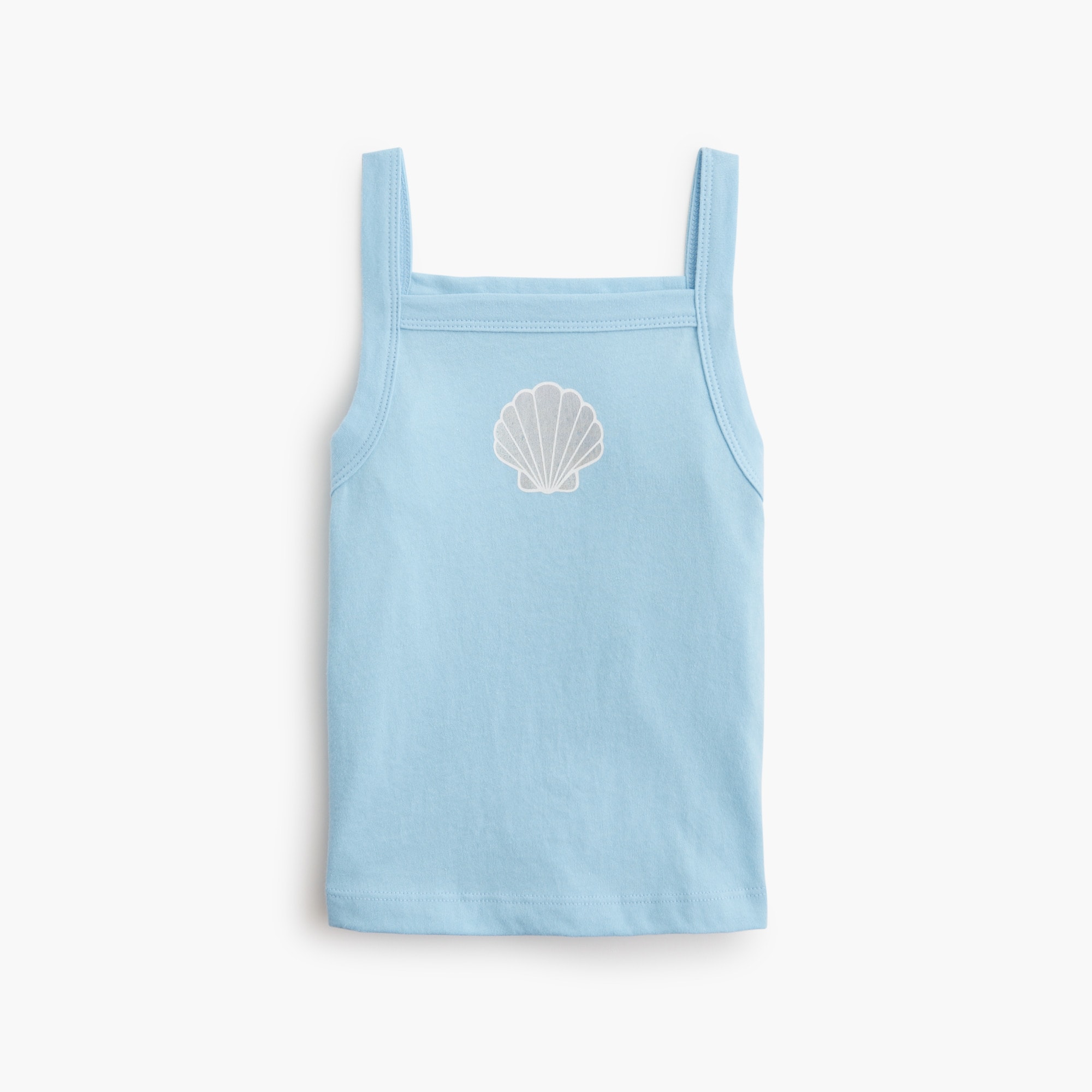  Girls' shimmer seashell graphic tank top