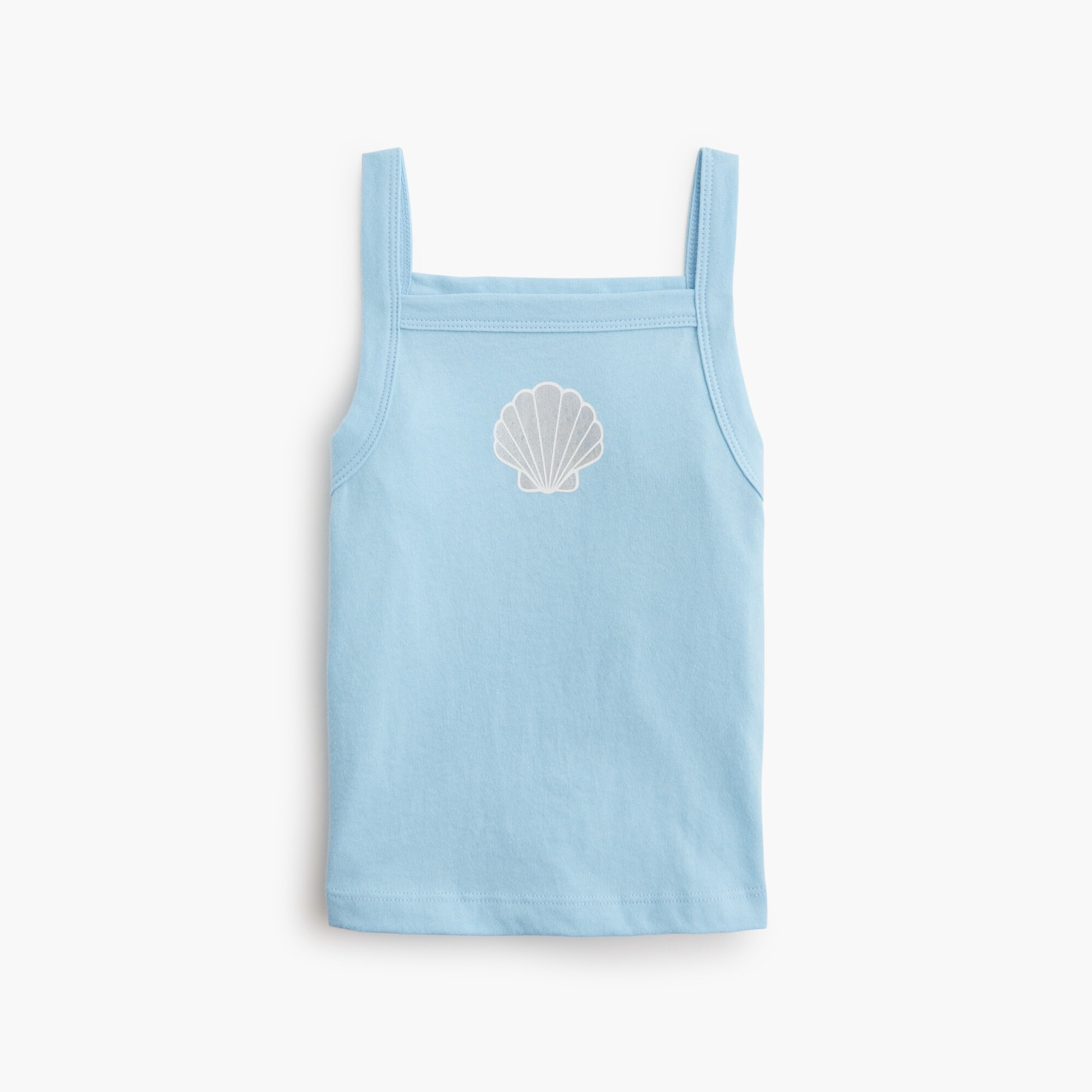 girls' shimmer seashell graphic tank top for girls