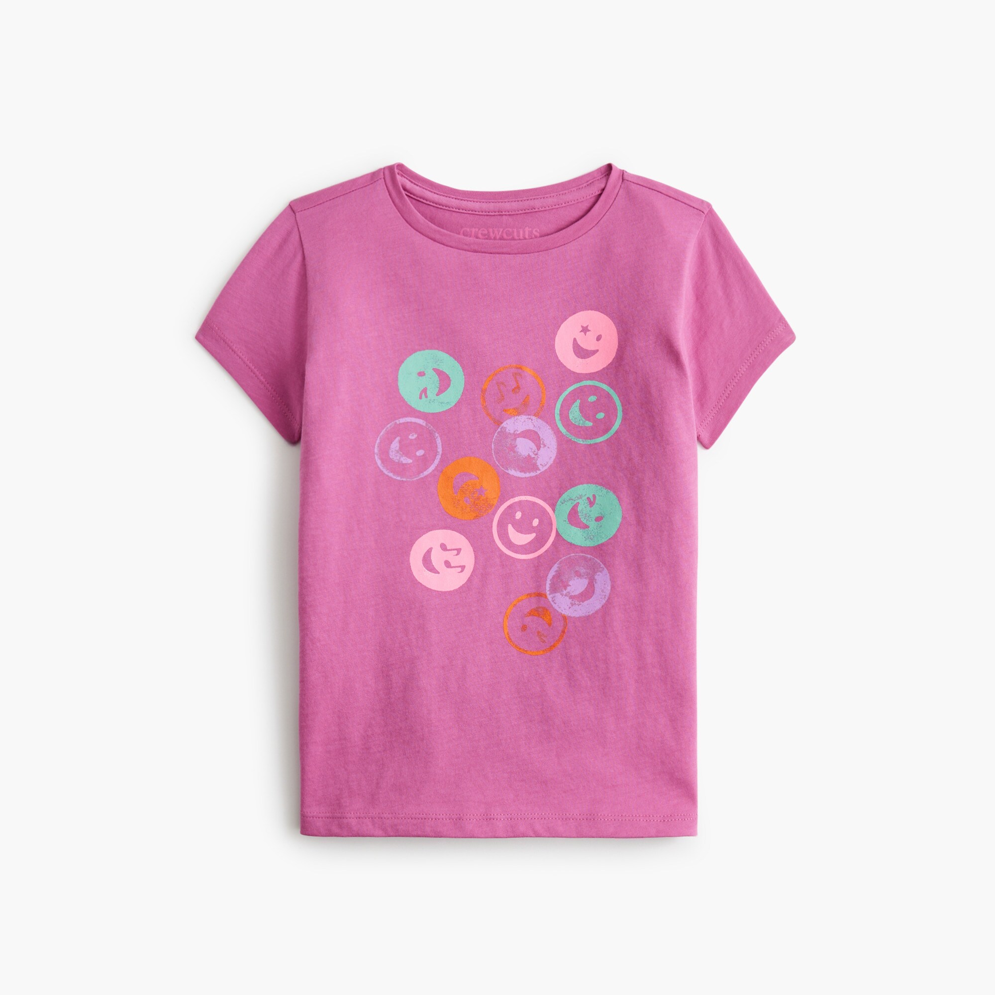 girls' smiley face graphic tee for girls