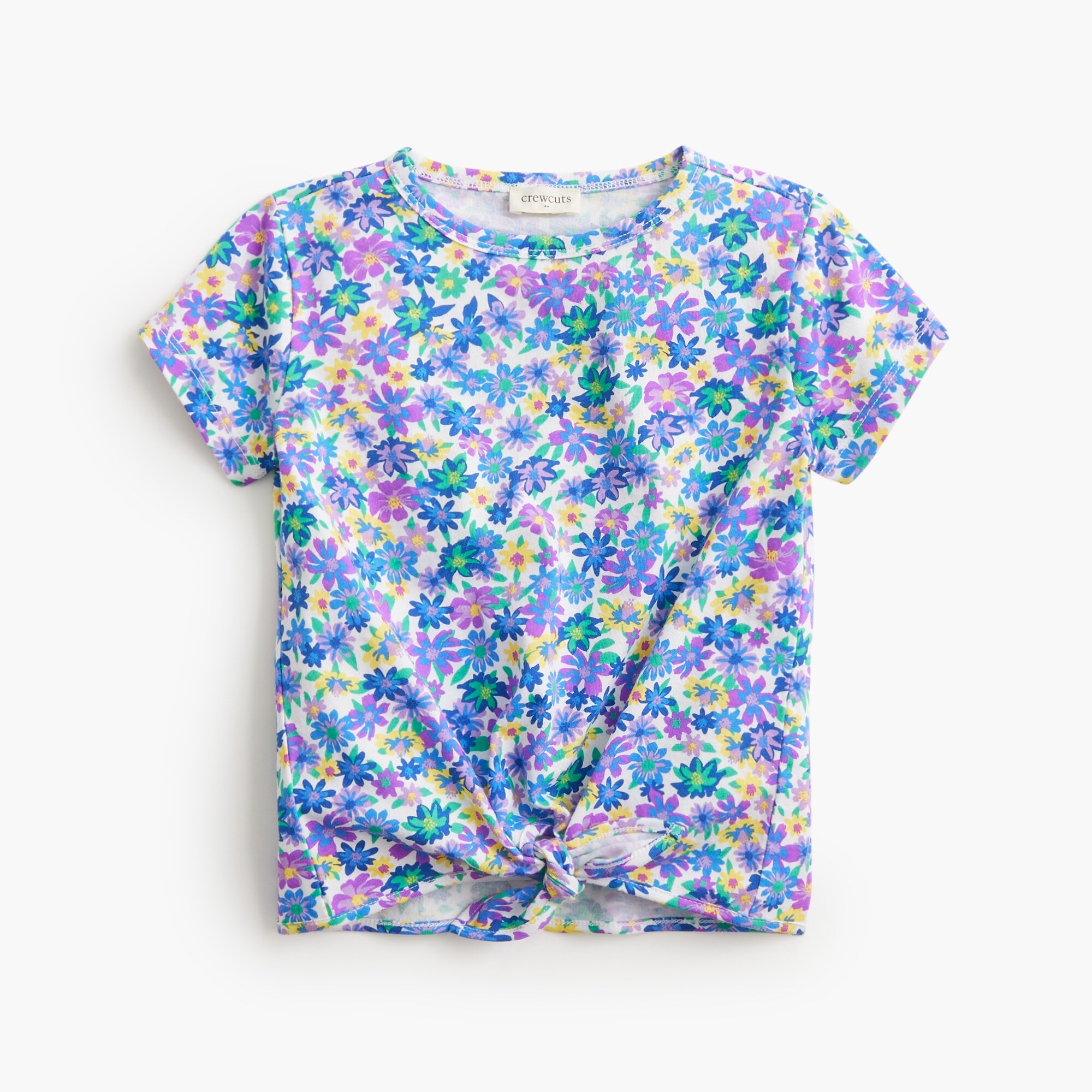 girls Girls' floral tie-front tee