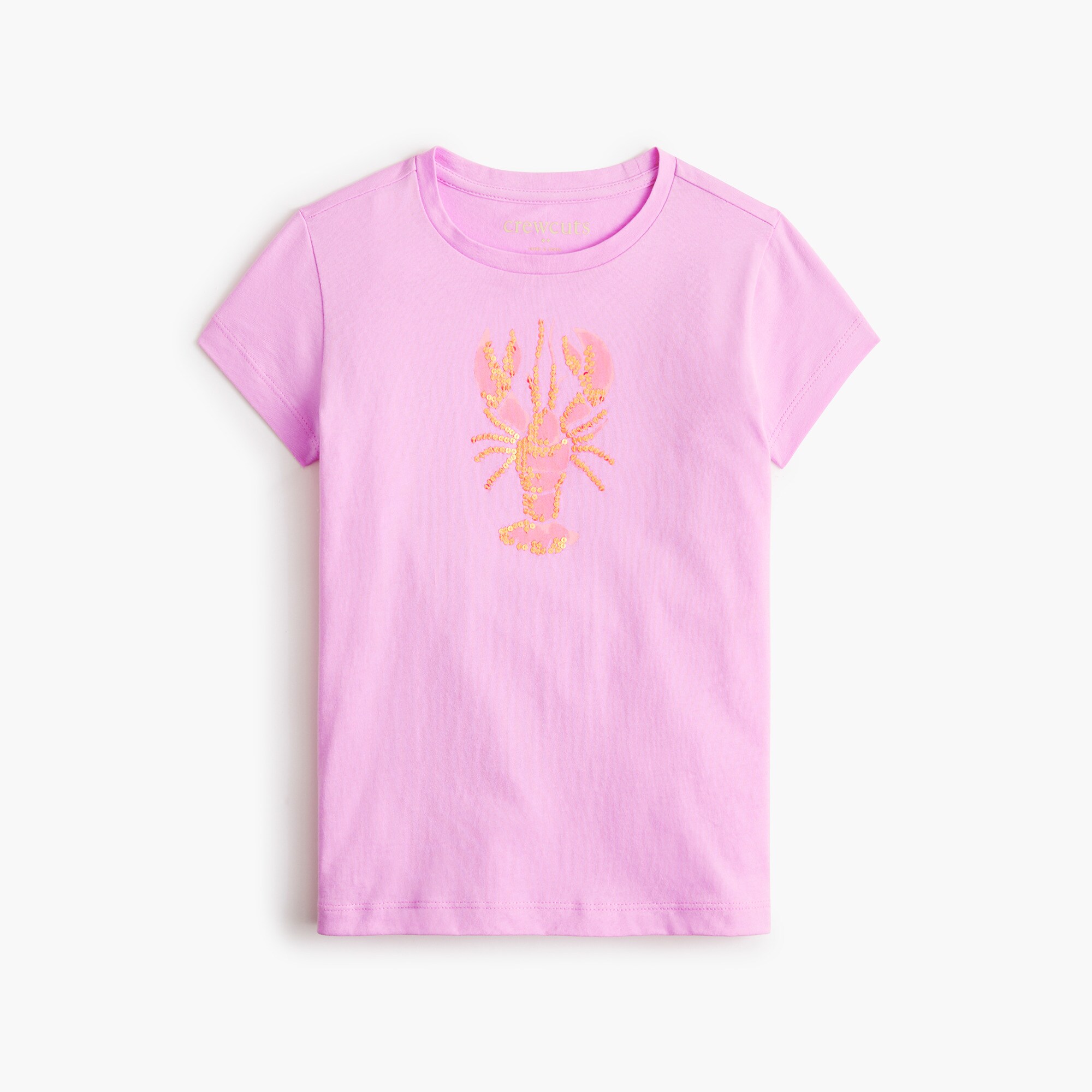 girls' sequin lobster graphic tee for girls