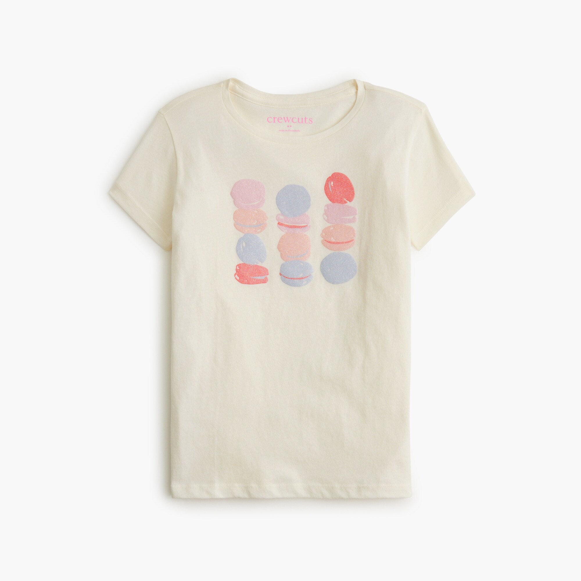 girls' macaroon stack glitter graphic tee for girls