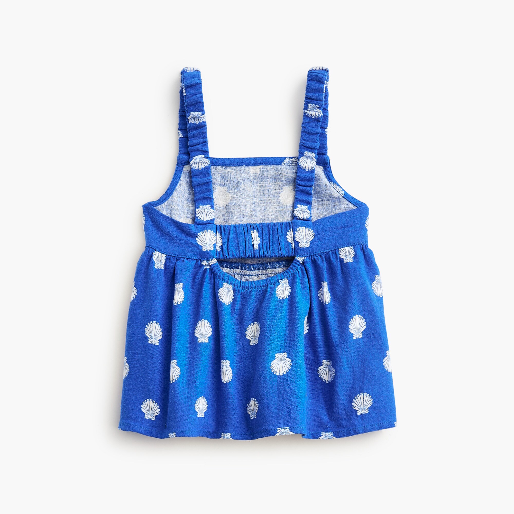 Girls' seashell linen-blend tank top