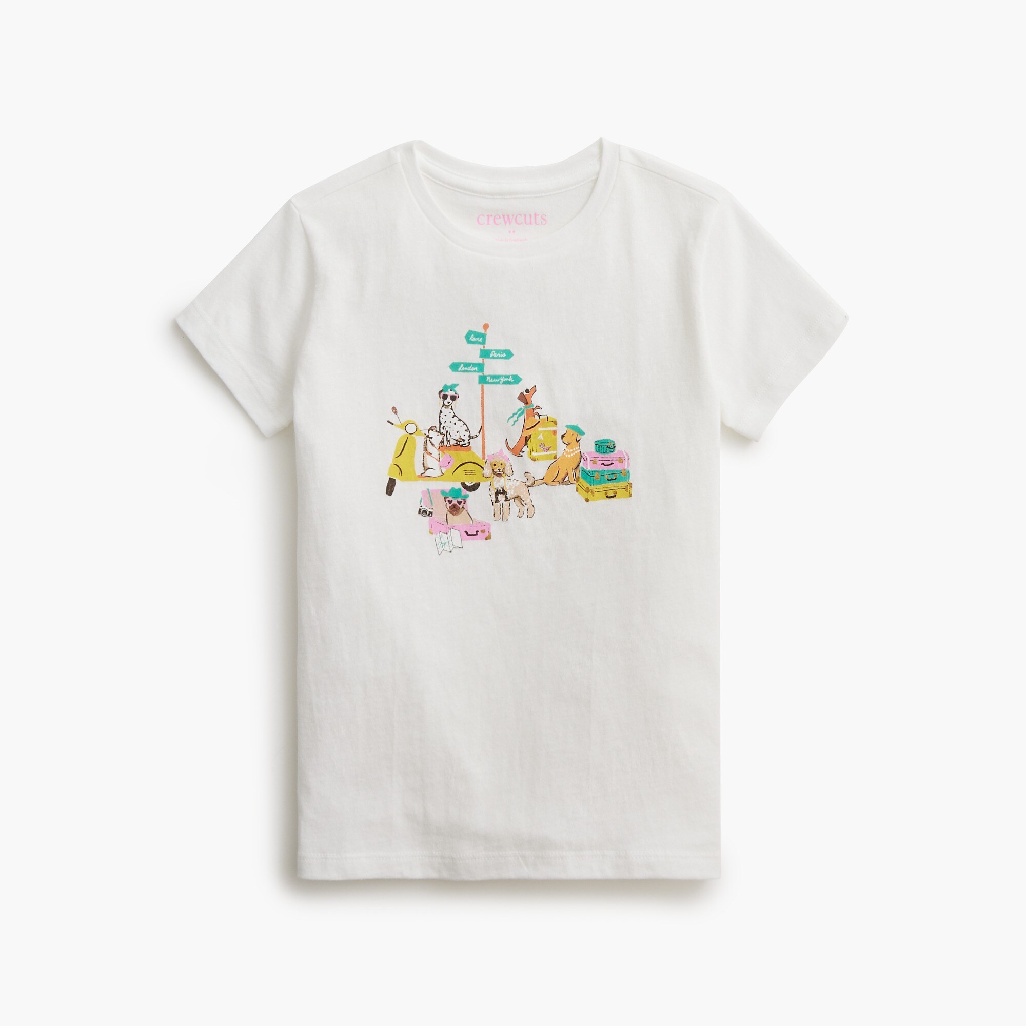 Girls' vacation dogs graphic tee