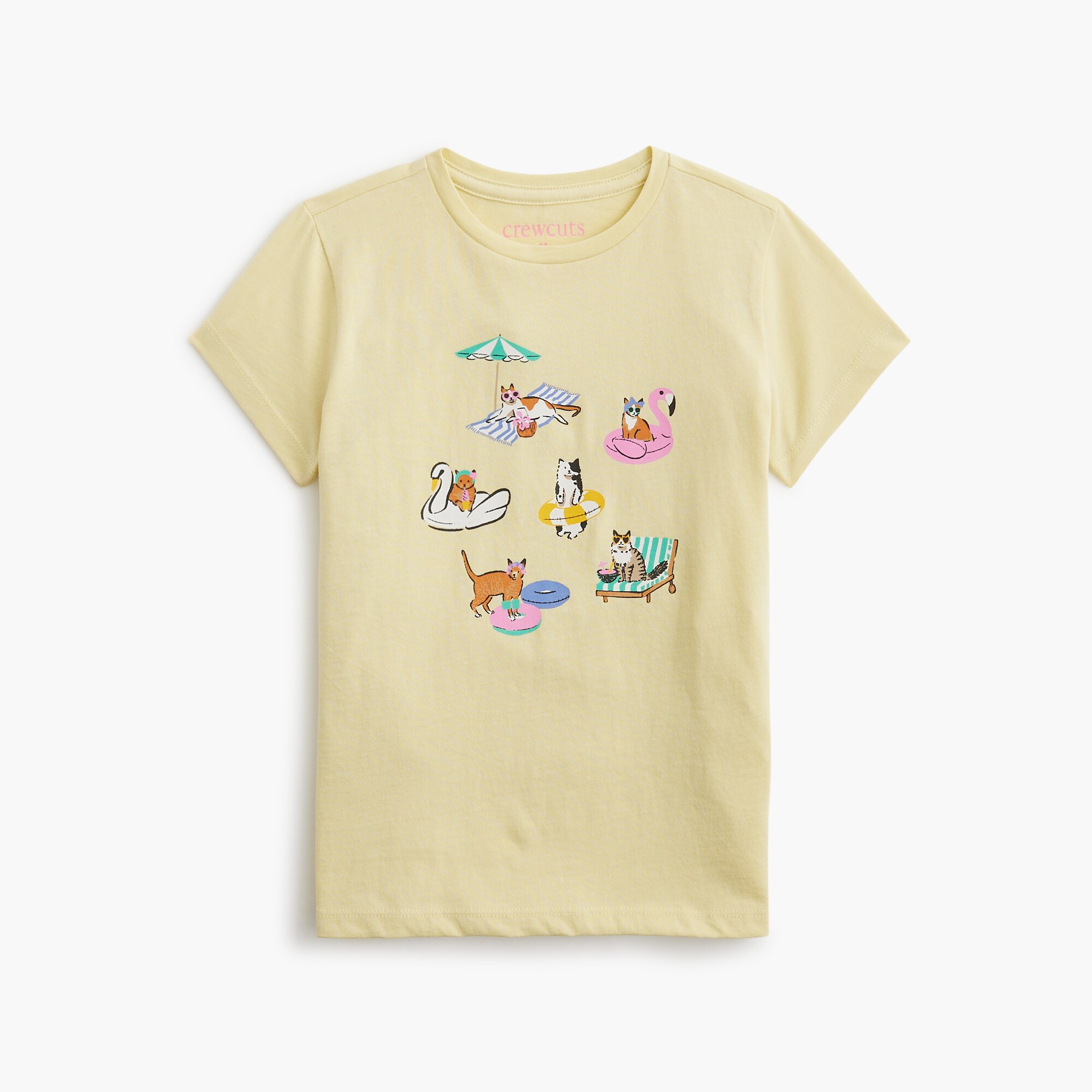 Girls' pool cats graphic tee