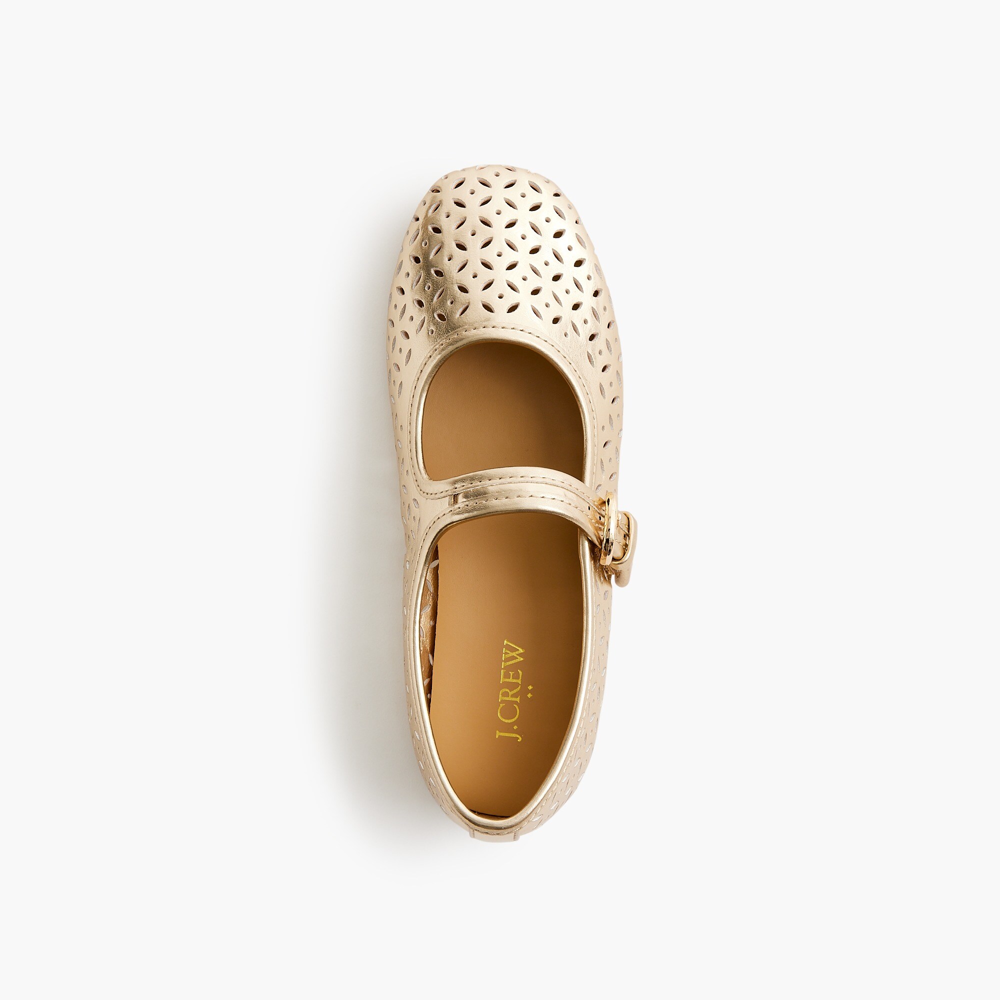 Factory: Girls' Perforated Metallic Mary Janes For Girls