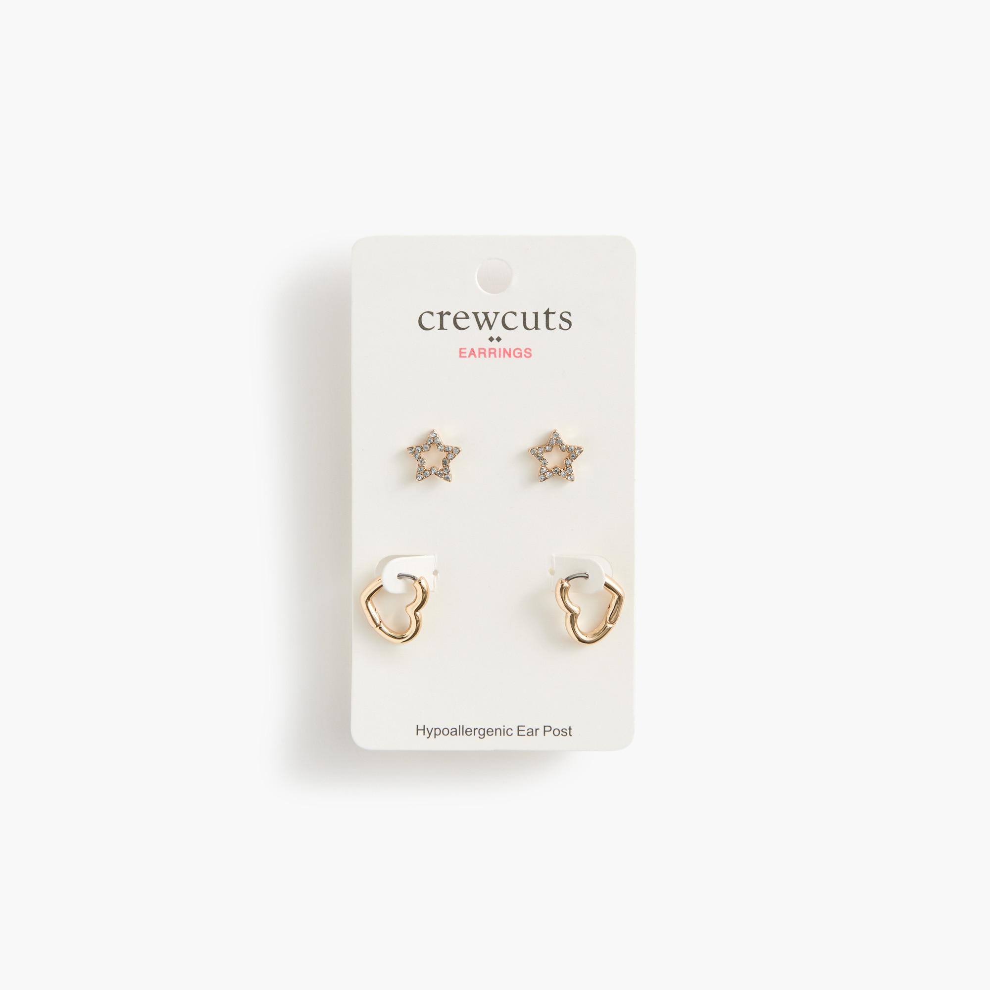 girls Girls' heart earrings set-of-three