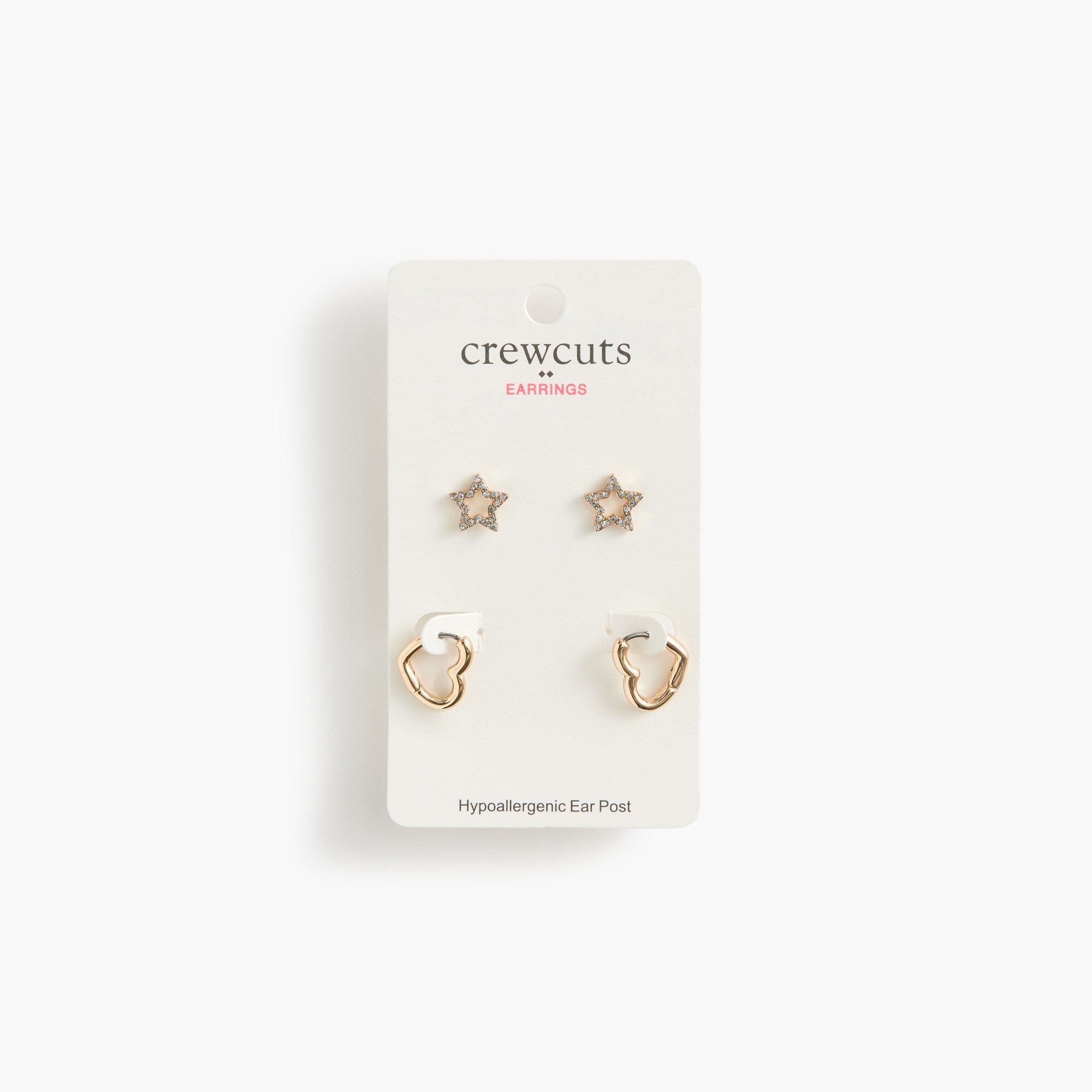 Girls' heart earrings two-pack
