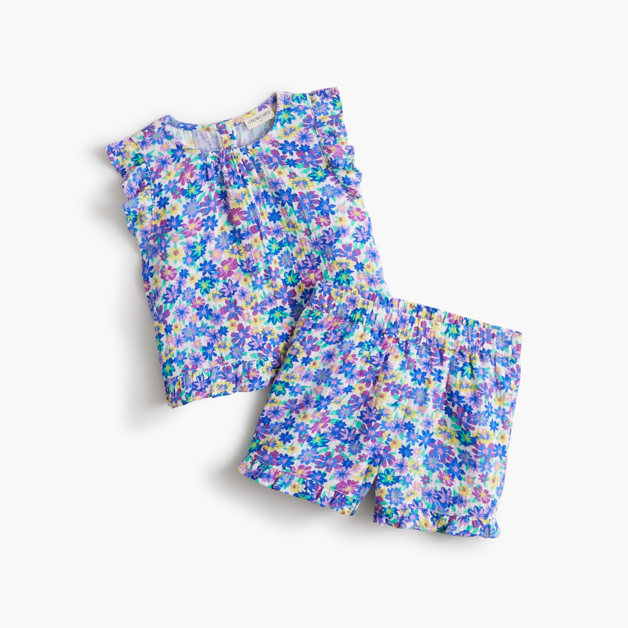 baby &amp; toddler girls' crinkle-knit short set for toddler