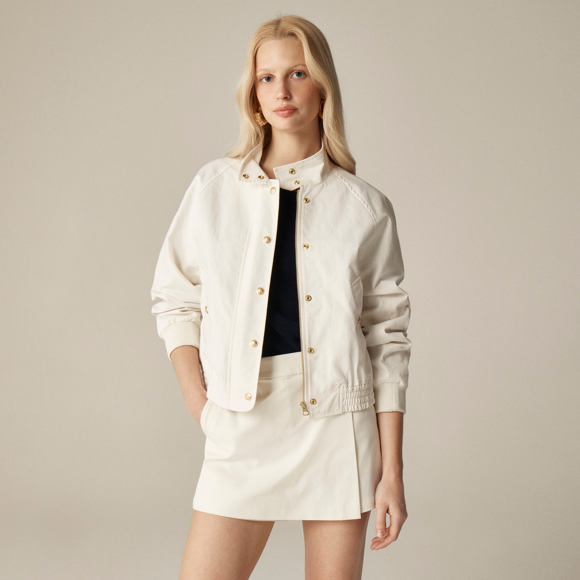 womens Cotton-blend flight jacket