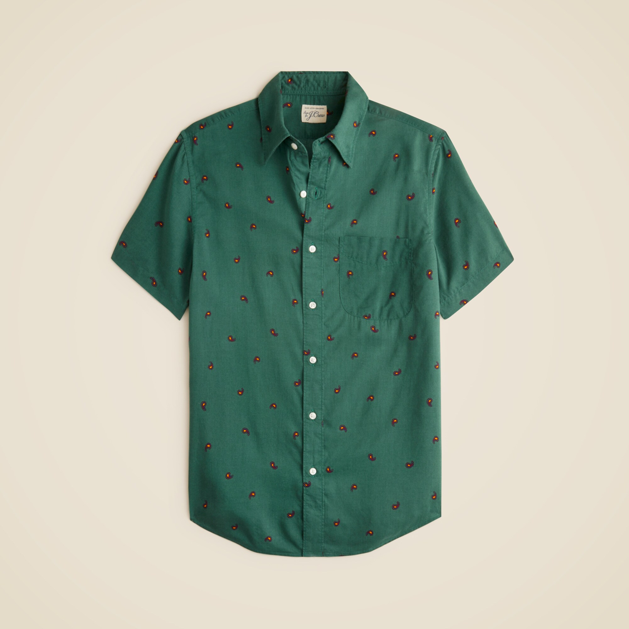  Short-sleeve TENCEL&trade; lyocell shirt with point collar