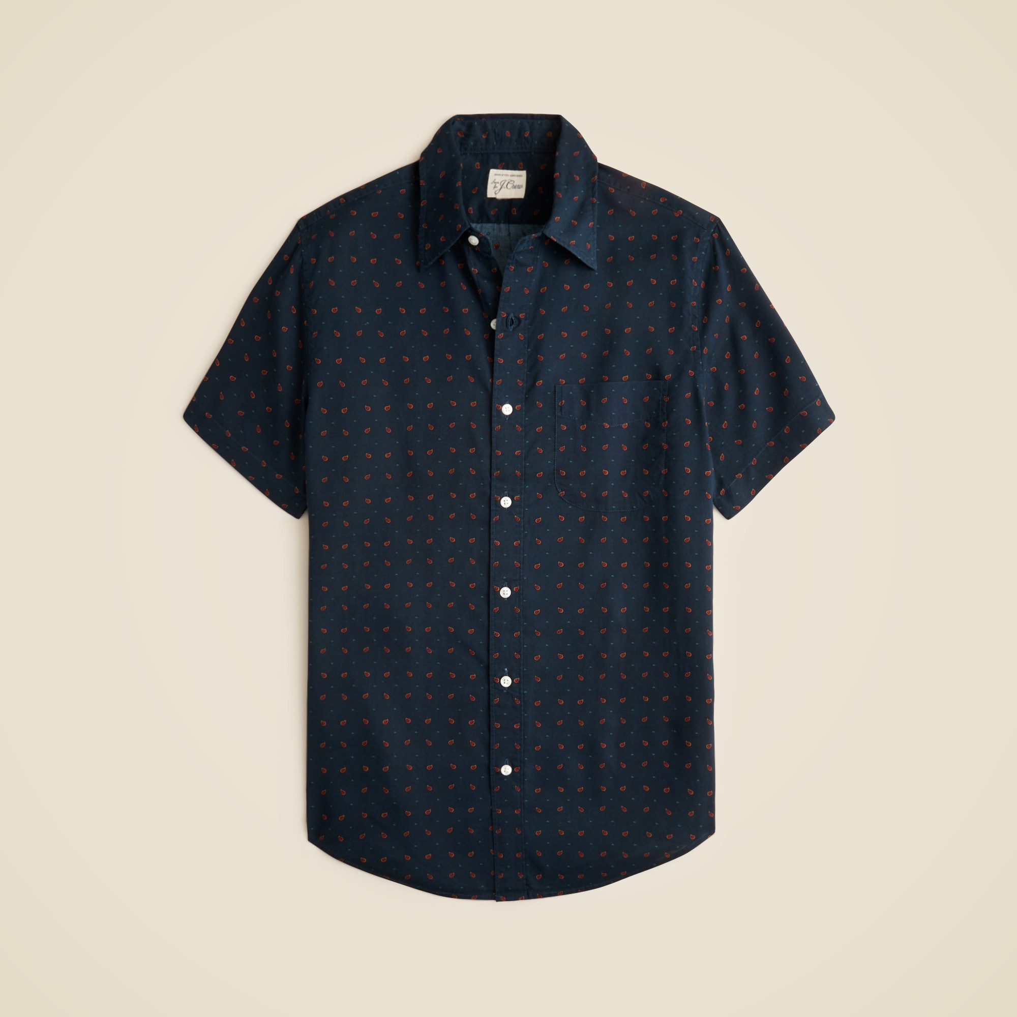 Short-sleeve TENCEL™ Lyocell Shirt With Point Collar For Men