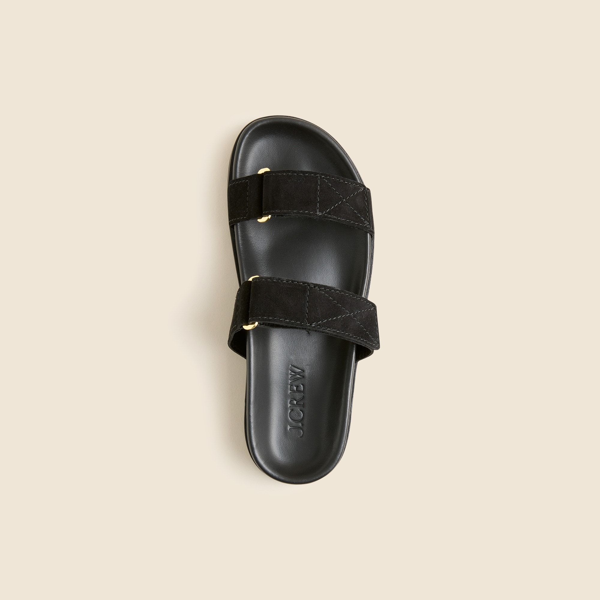 New Colbie wide-strap sandals in suede and leather