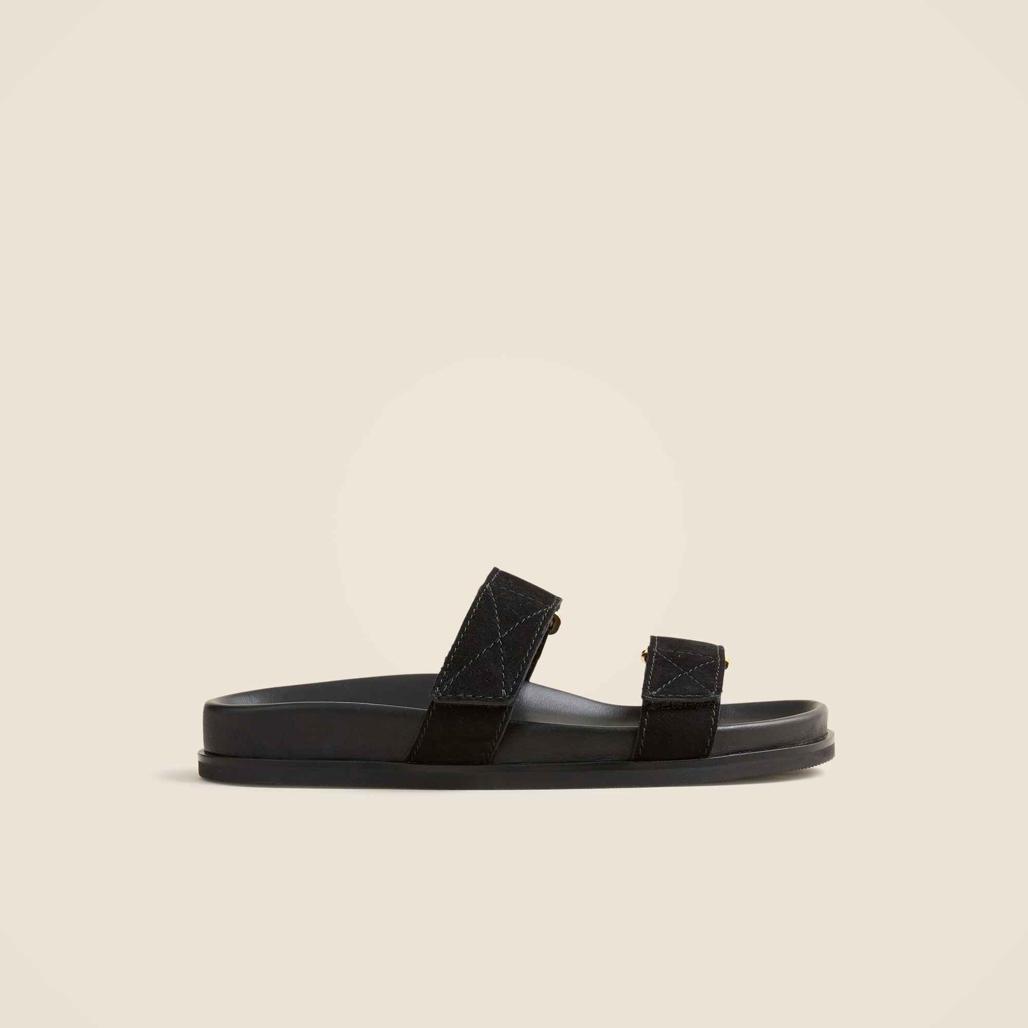 New Colbie wide-strap sandals in suede and leather