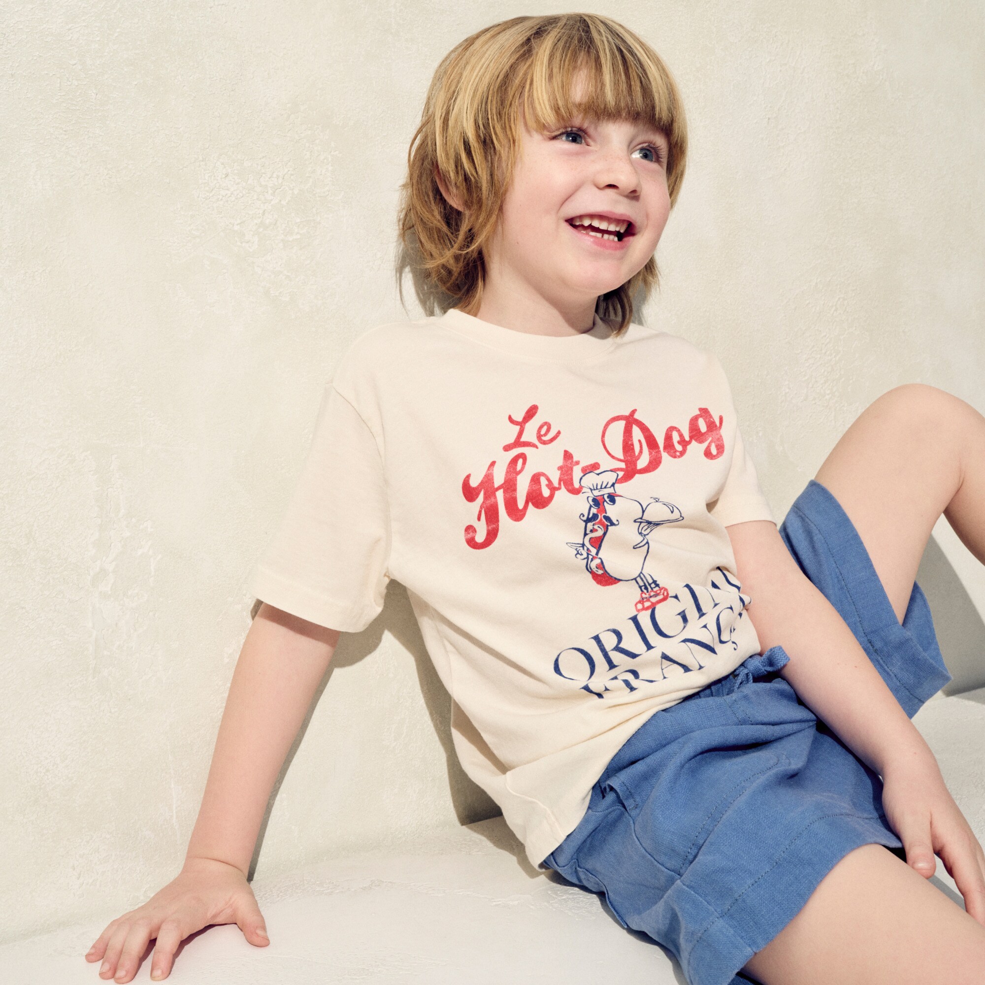 Kids' short-sleeve hot dog graphic T-shirt